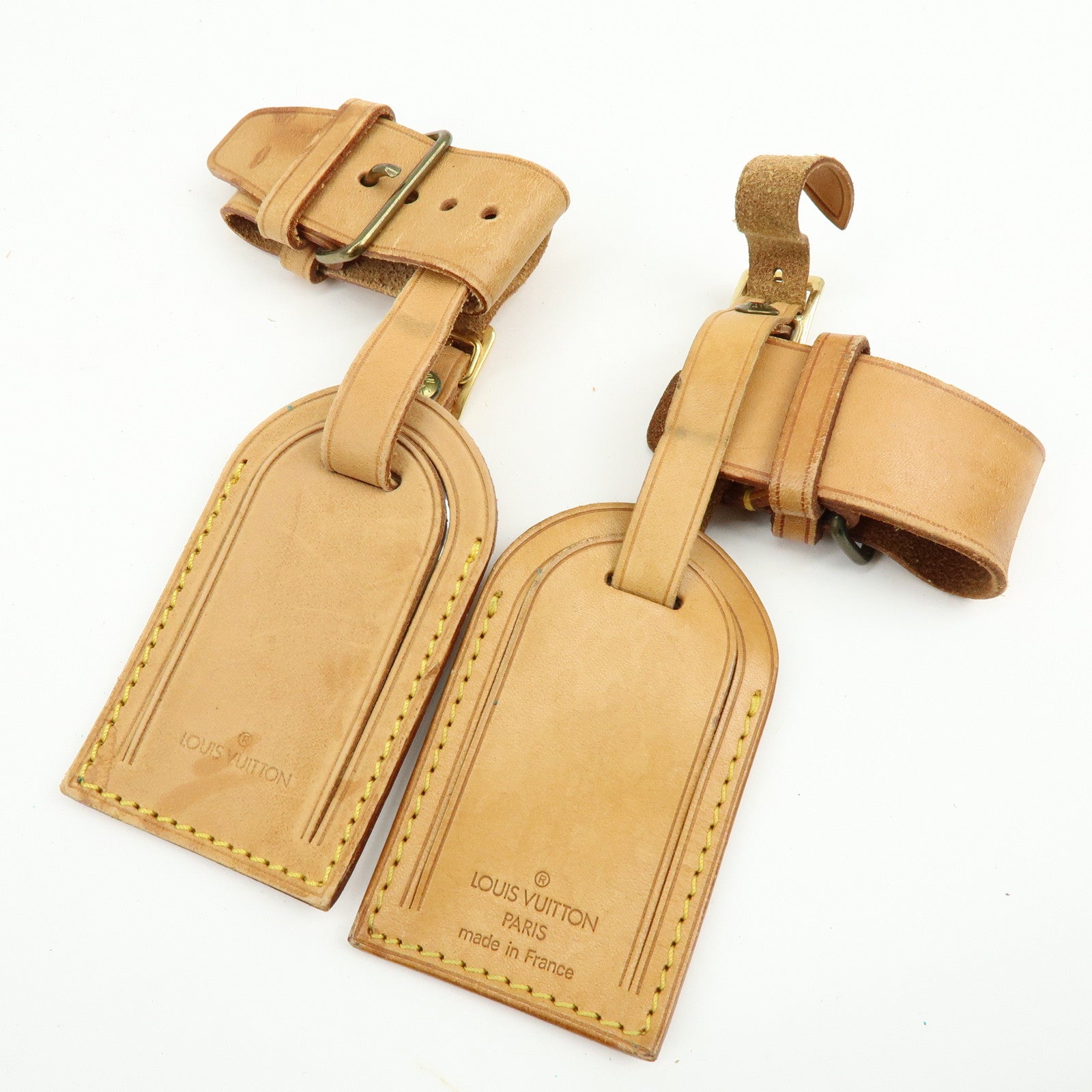 Louis Vuitton Set of 10 Leather Name Tag & Poignet Natural