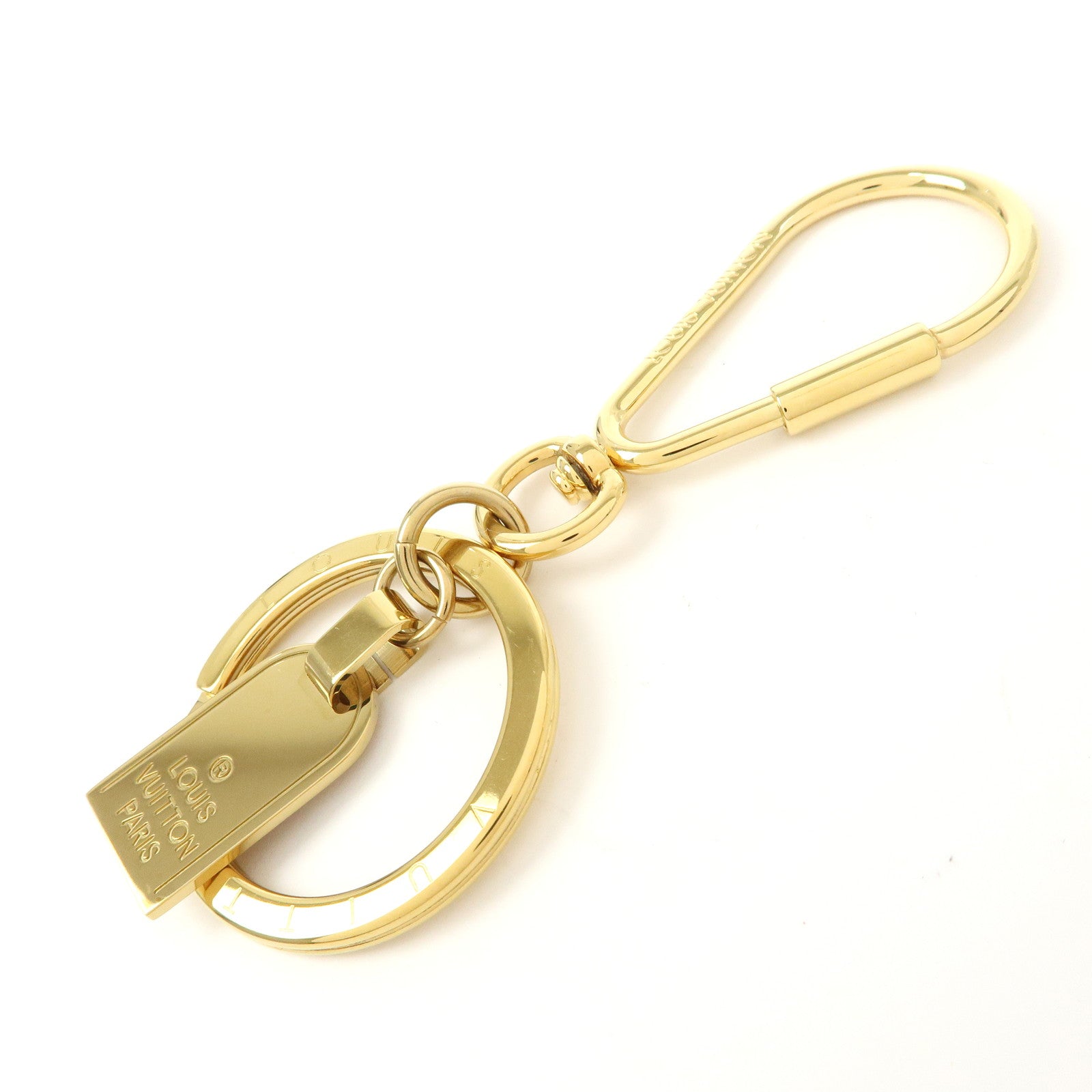 Louis Vuitton Porte Cles Mini Travel Charm Key Chain Gold M65996
