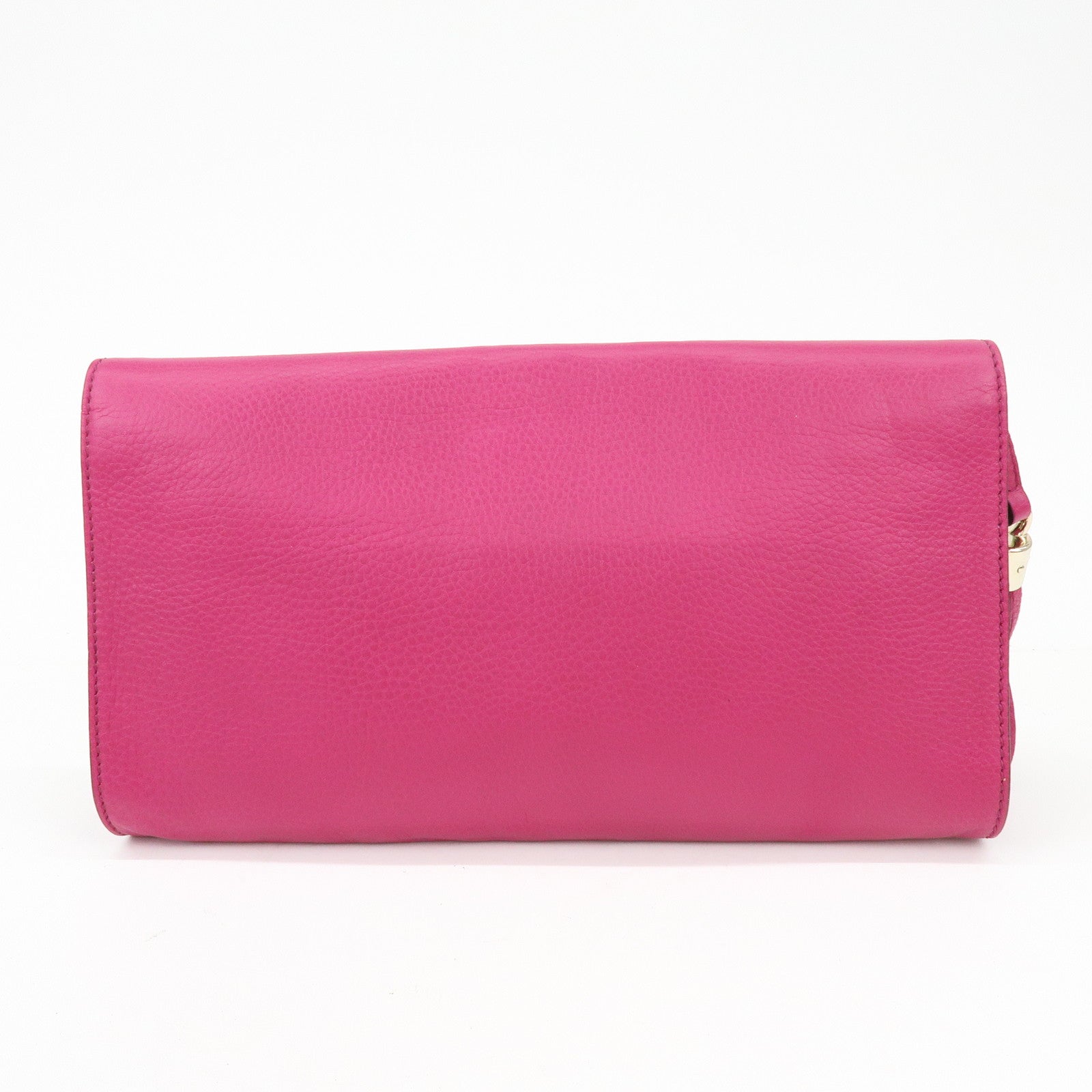 GUCCI SOHO Interlocking G Leather Tassel Clutch Bag Pink 336753