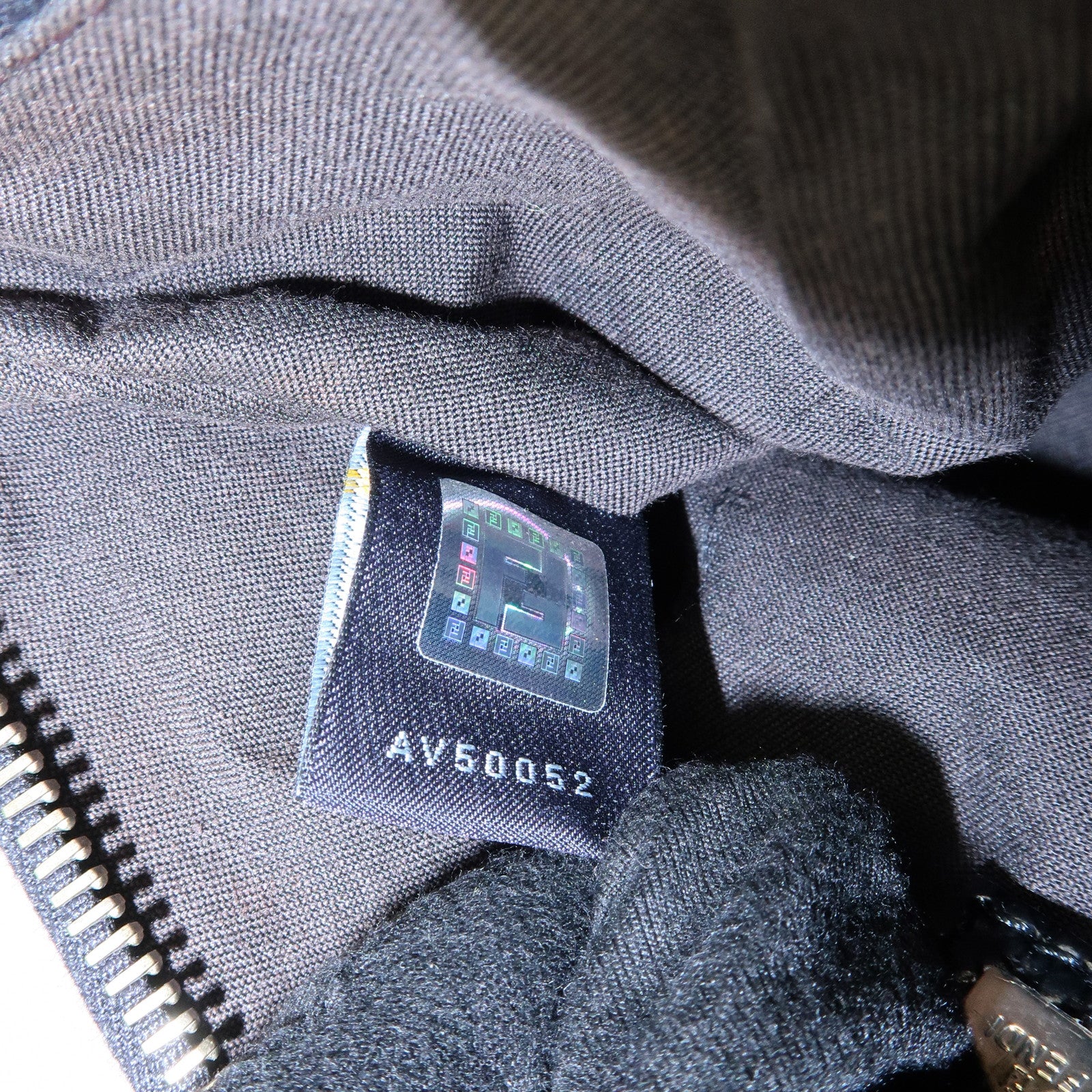 FENDI Wool Flip Sequin Leather Chain Bag Pouch Black Pink 8BR594