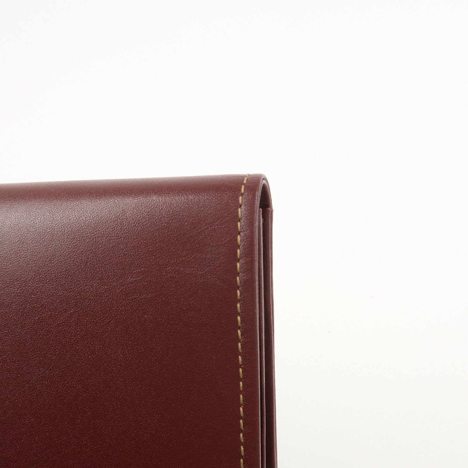 Cartier Logo Leather Clutch Bag Bordeaux