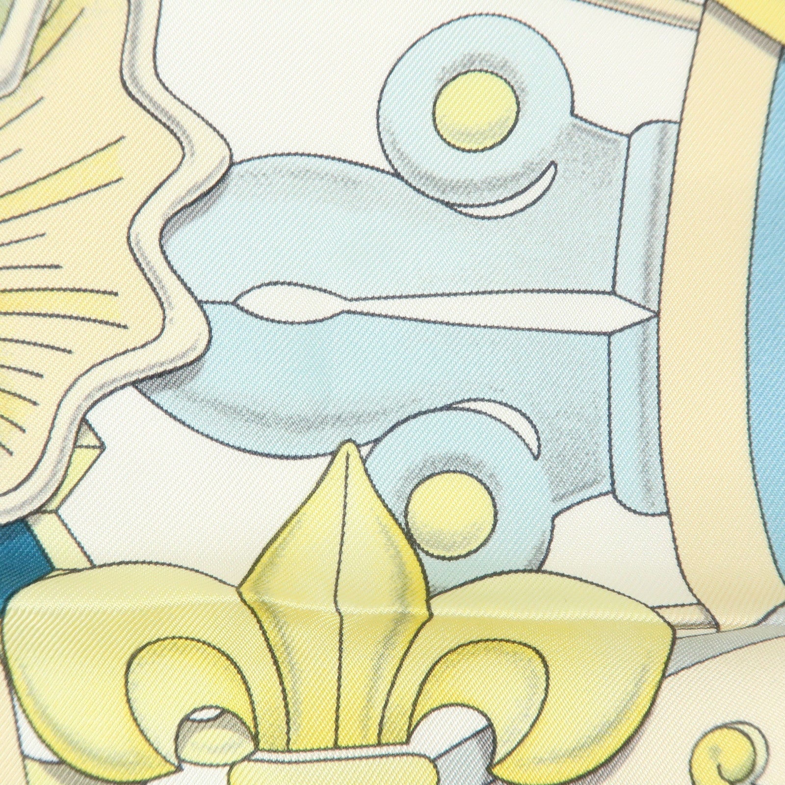 HERMES Carre 90 Silk 100% Scarf  L'AIR MARIN Ship Print Blue Ivory