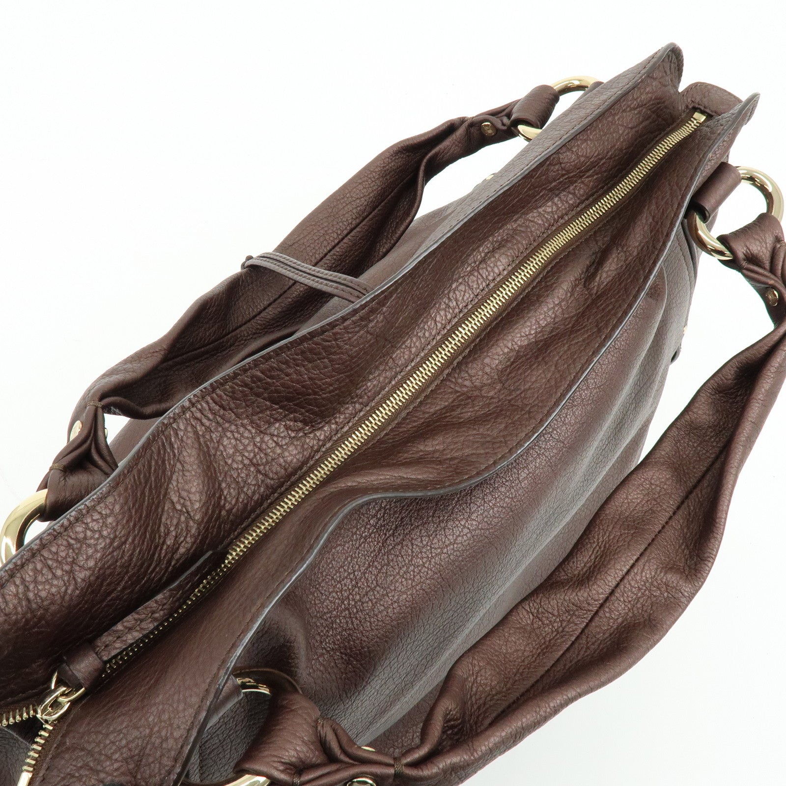 CELINE Leather Bittersweet Shoulder Bag Hand Bag Bronze