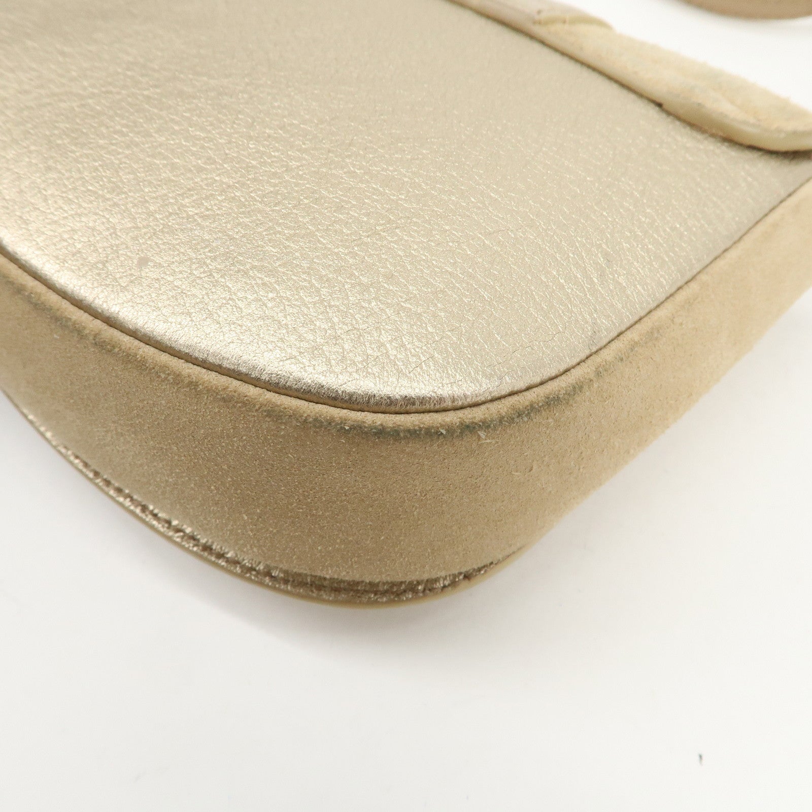 Chloe See By Chloe Hana Suede Leather Shoulder Crossbody Bag Gold