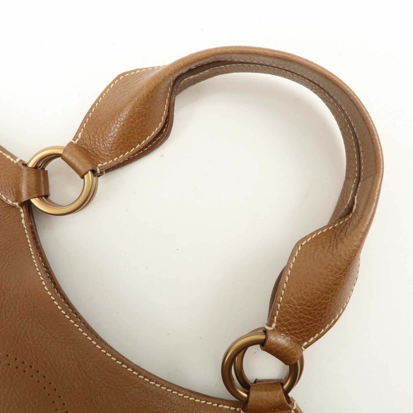 Cartier Must Line Marcello Leather Hand Bag Tote Bag Brown