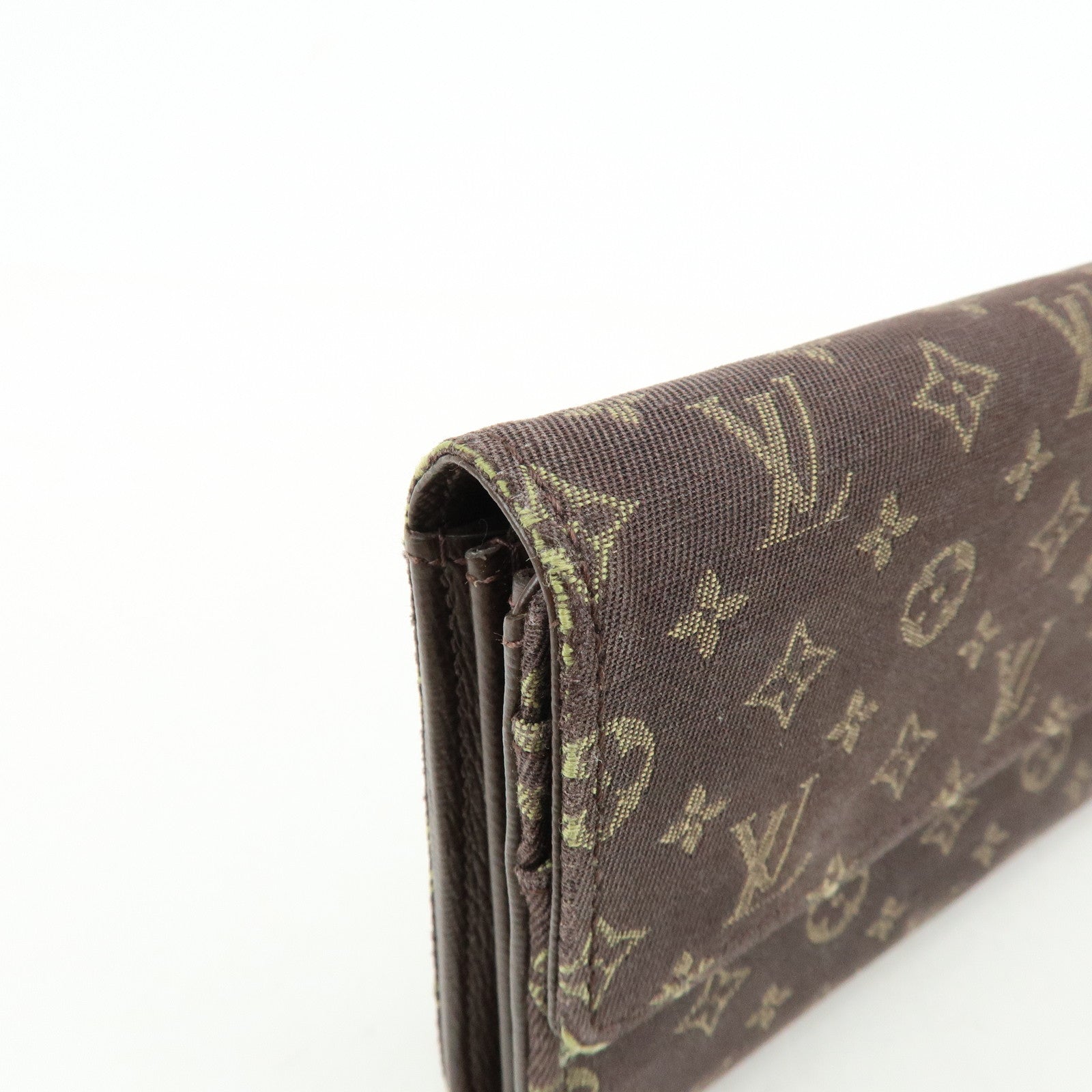 Louis Vuitton Monogram Mini Lin Canvas Long Wallet Brown M95234