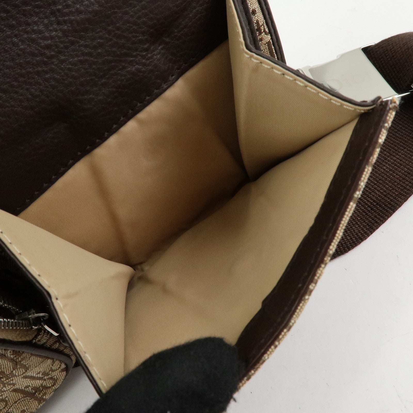 Christian Dior Trotter Street Chic Canvas Leather Waist Bag Brown