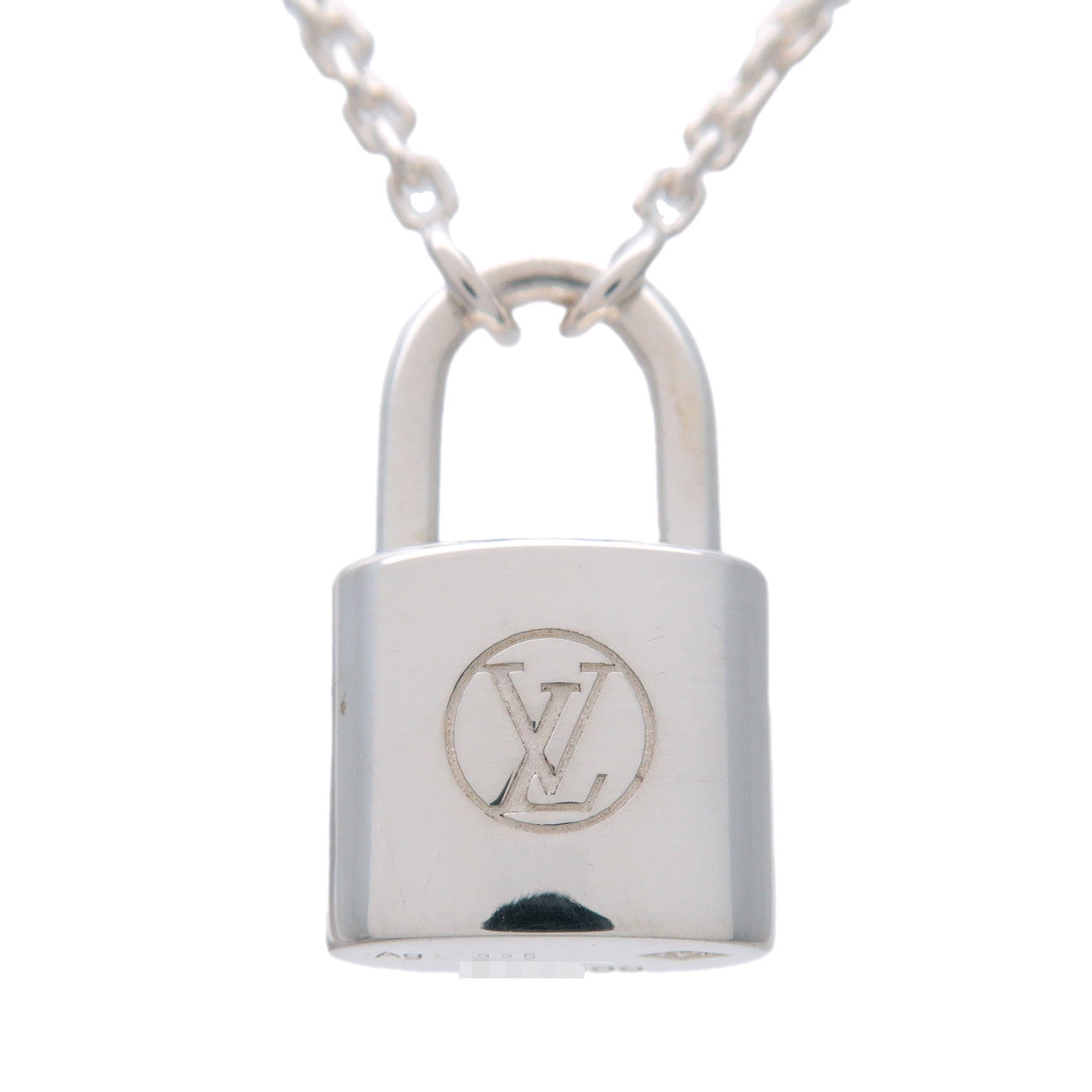 Louis Vuitton Lockit Pendant Necklace SV925 Silver Q93559