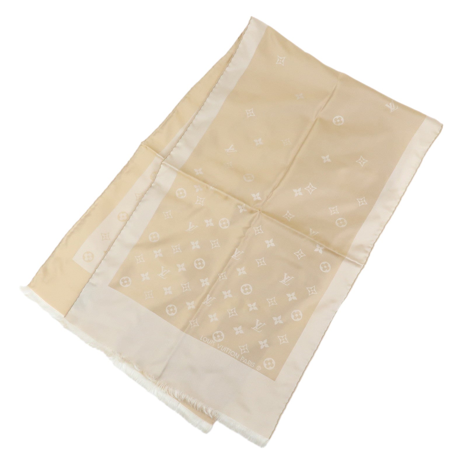 Louis Vuitton Echarpe Capri Silk 100% Scarf Beige M71051
