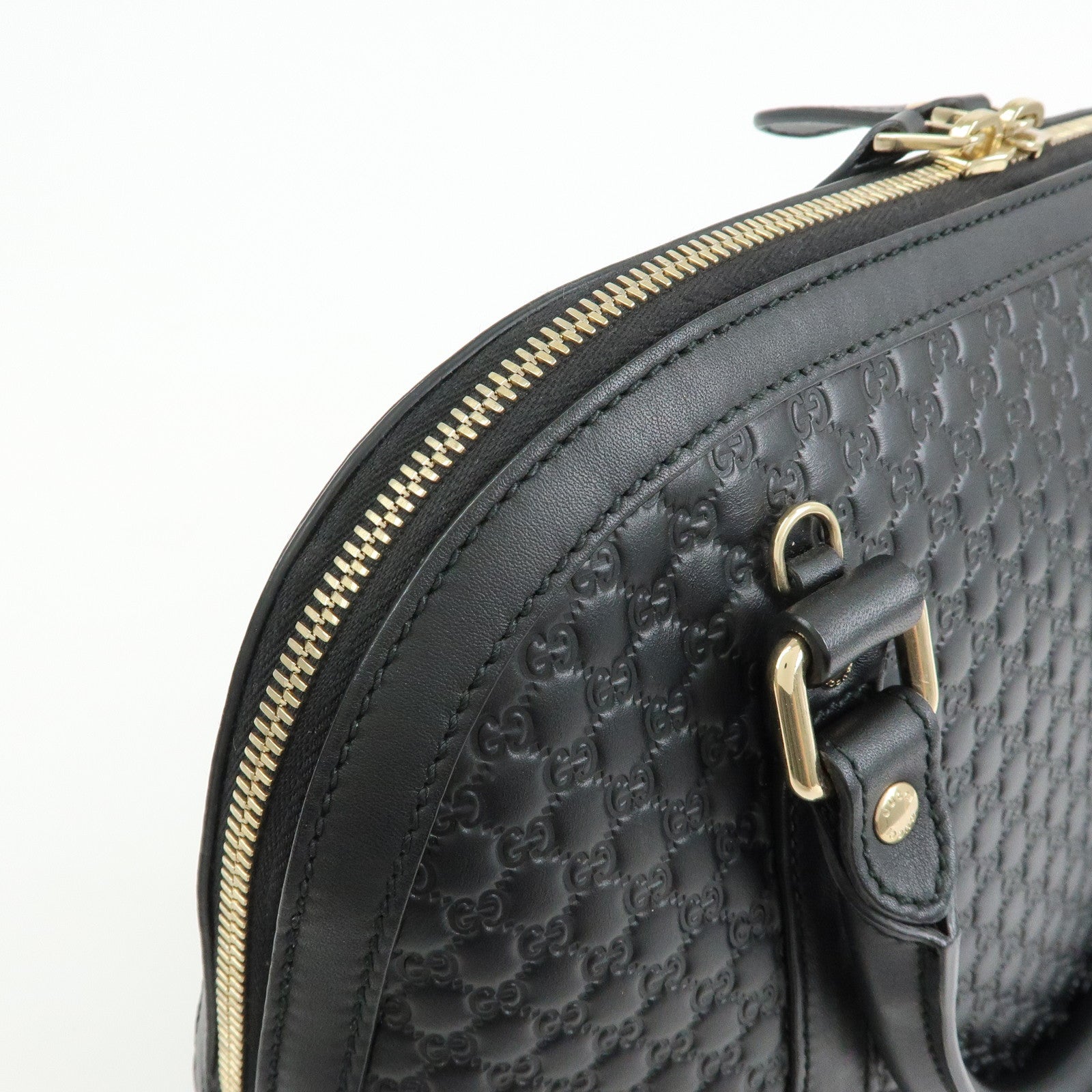 GUCCI Microguccissima Leather 2WAY Bag Hand Bag Black 449663