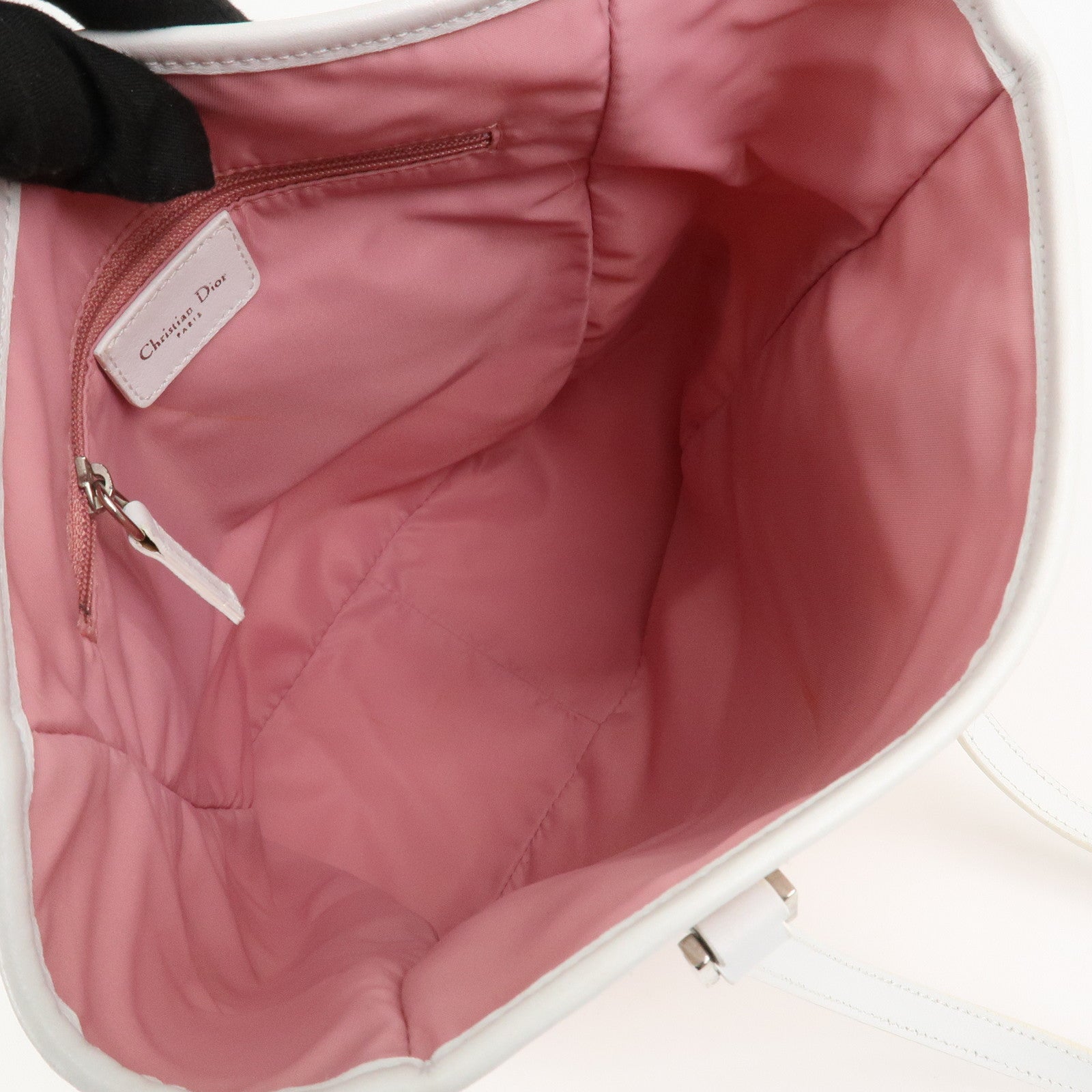 Christian Trotter Dior Canvas Leather Tote Bag Shoulder Bag Pink