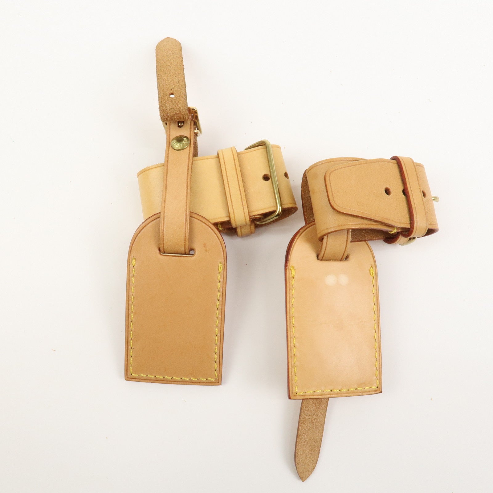 Louis Vuitton Set of 10 Leather Name Tag & Poignet Natural