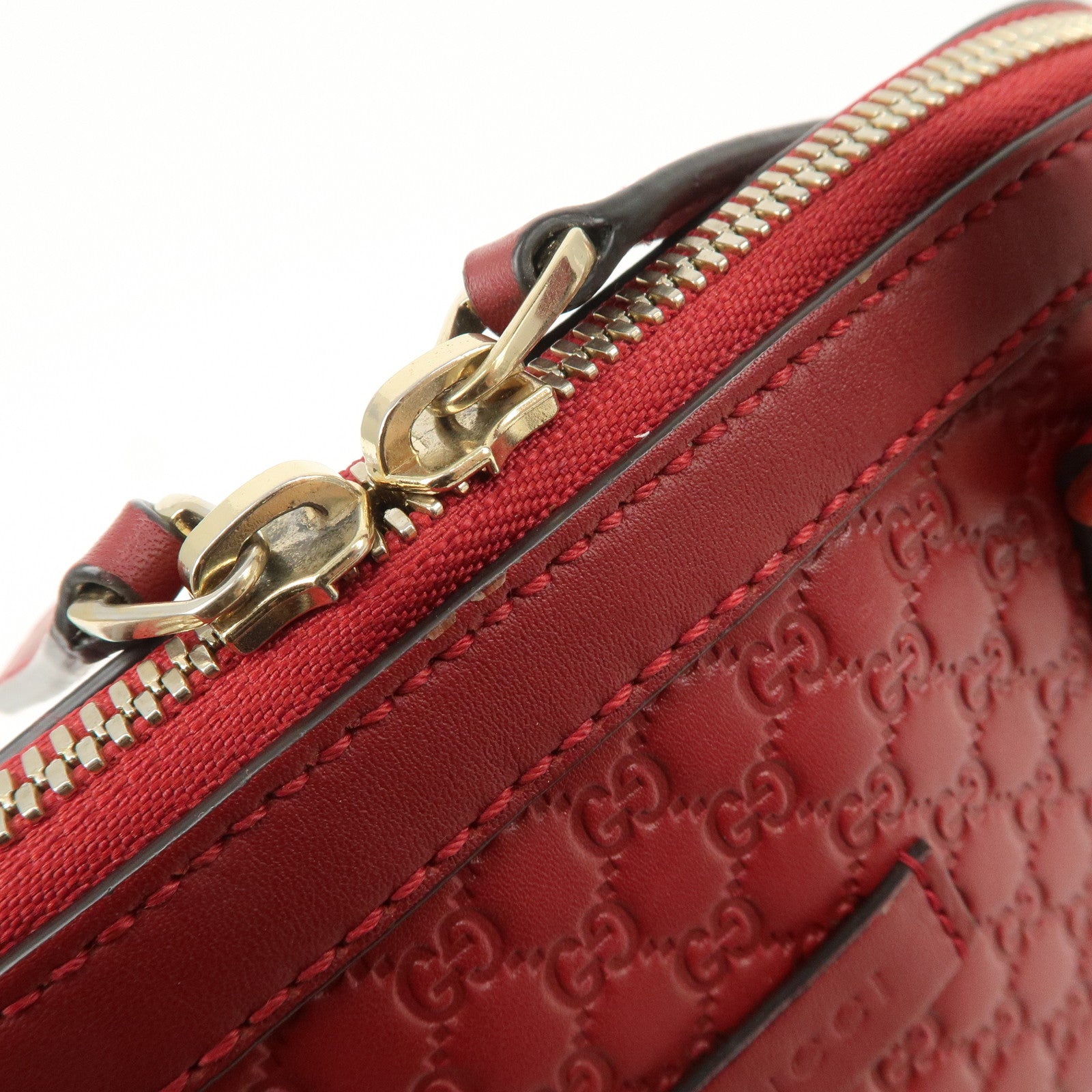 GUCCI Micro Guccissima 2Way Bag Hand Bag Red 449654