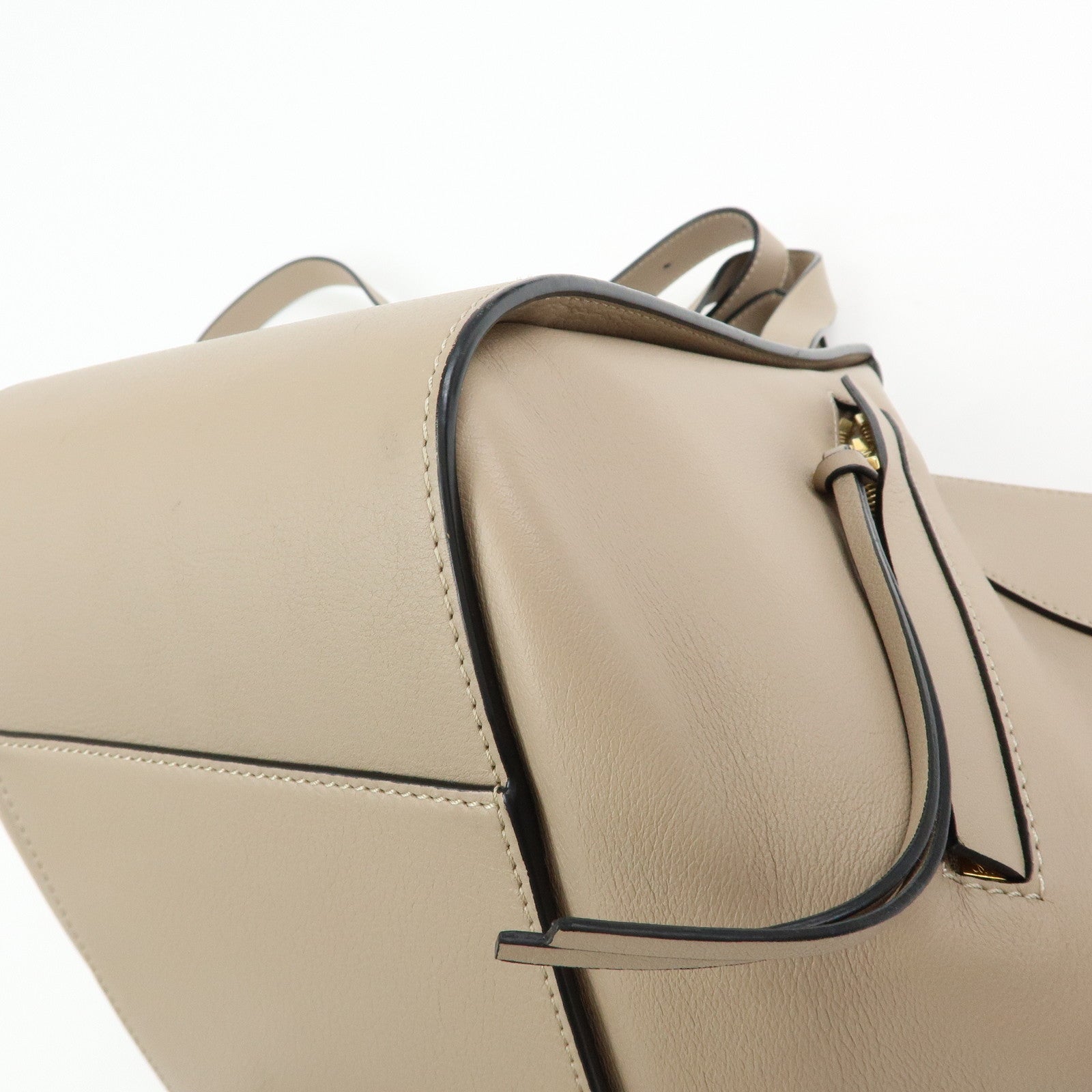 LOEWE Anagram Hammock Small Leather Shoulder Crossbody Bag Greige