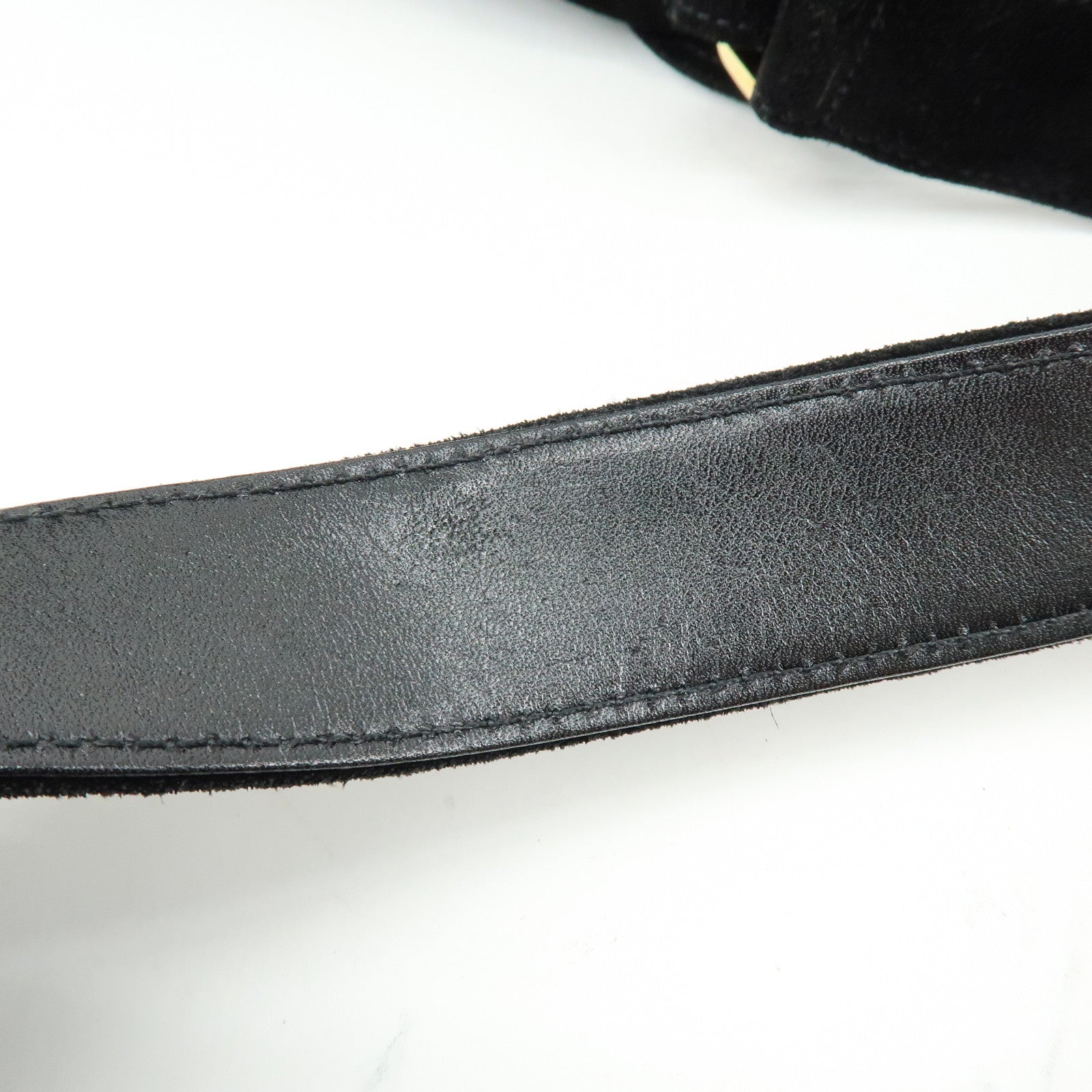 CHANEL Matelasse COCO Mark Suede Lamb Skin Shoulder Bag Black