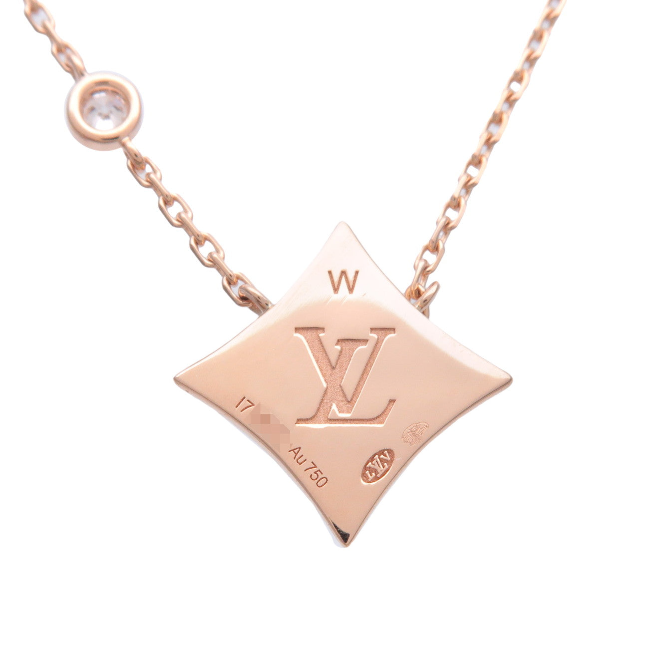 Louis Vuitton Star Blossom BB 1P Diamond Necklace K18PG Q93612