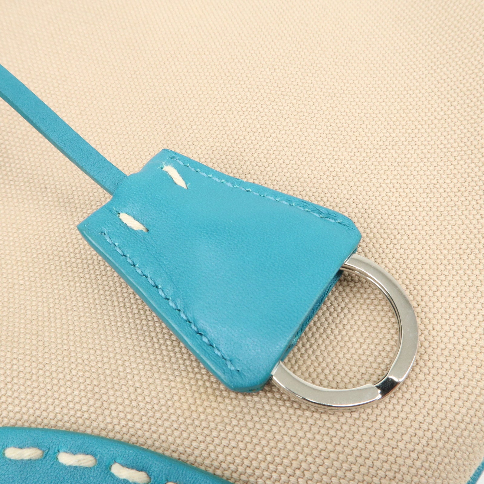 PRADA Triangle Logo Canvas 2Way Bag Hand Bag Tote Bag Blue B1801K