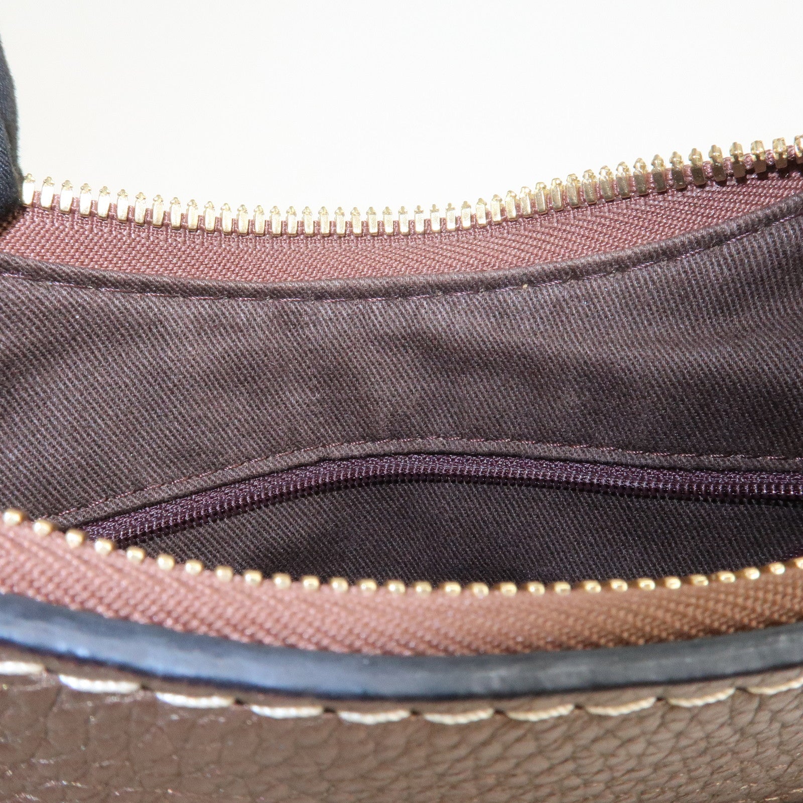 LOEWE New Road Line Logo Canvas Leather Shoulder Bag Brown Beige