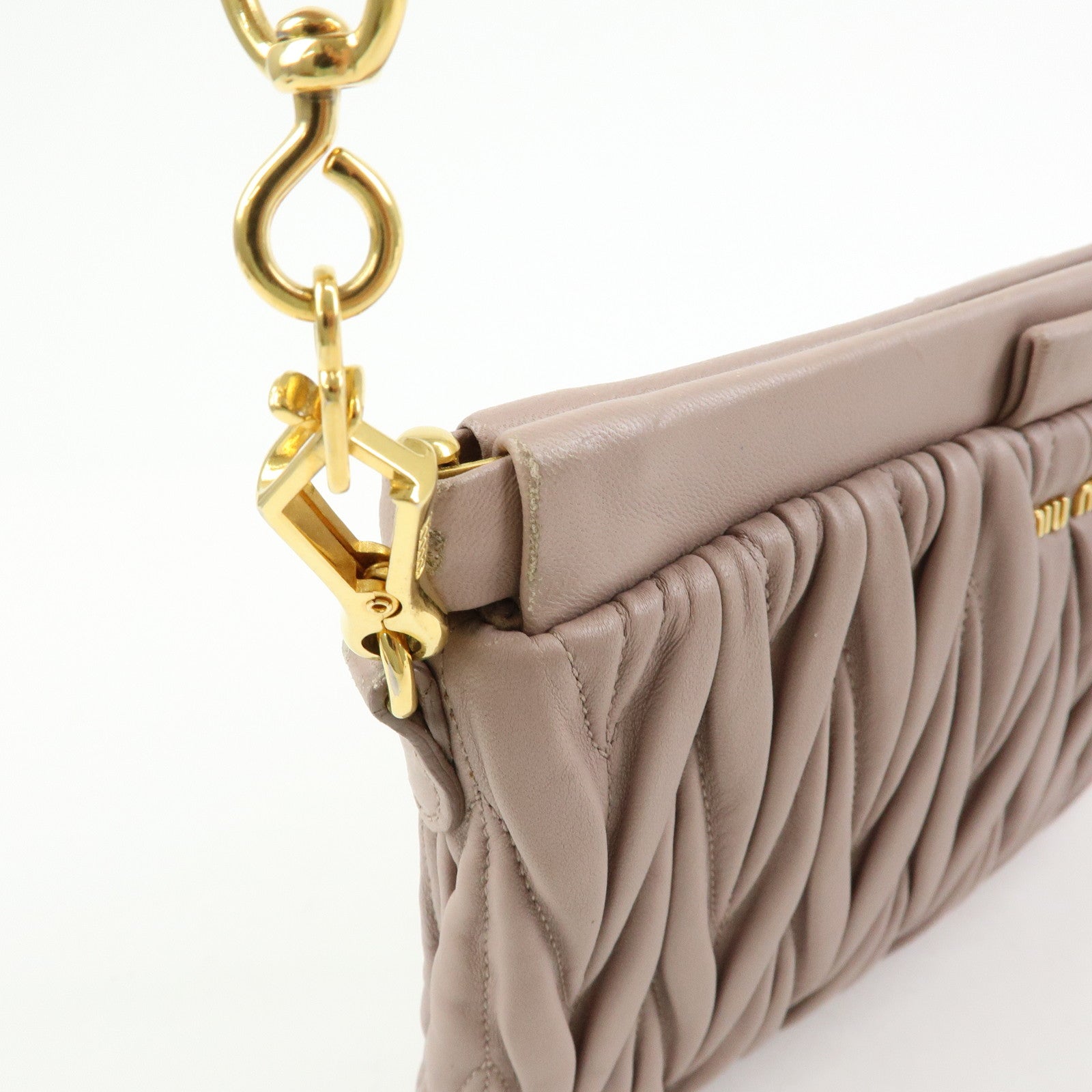 MIU MIU Matelasse Nappa Leather 2Way Bag Hand Shoulder Bag 5N1572
