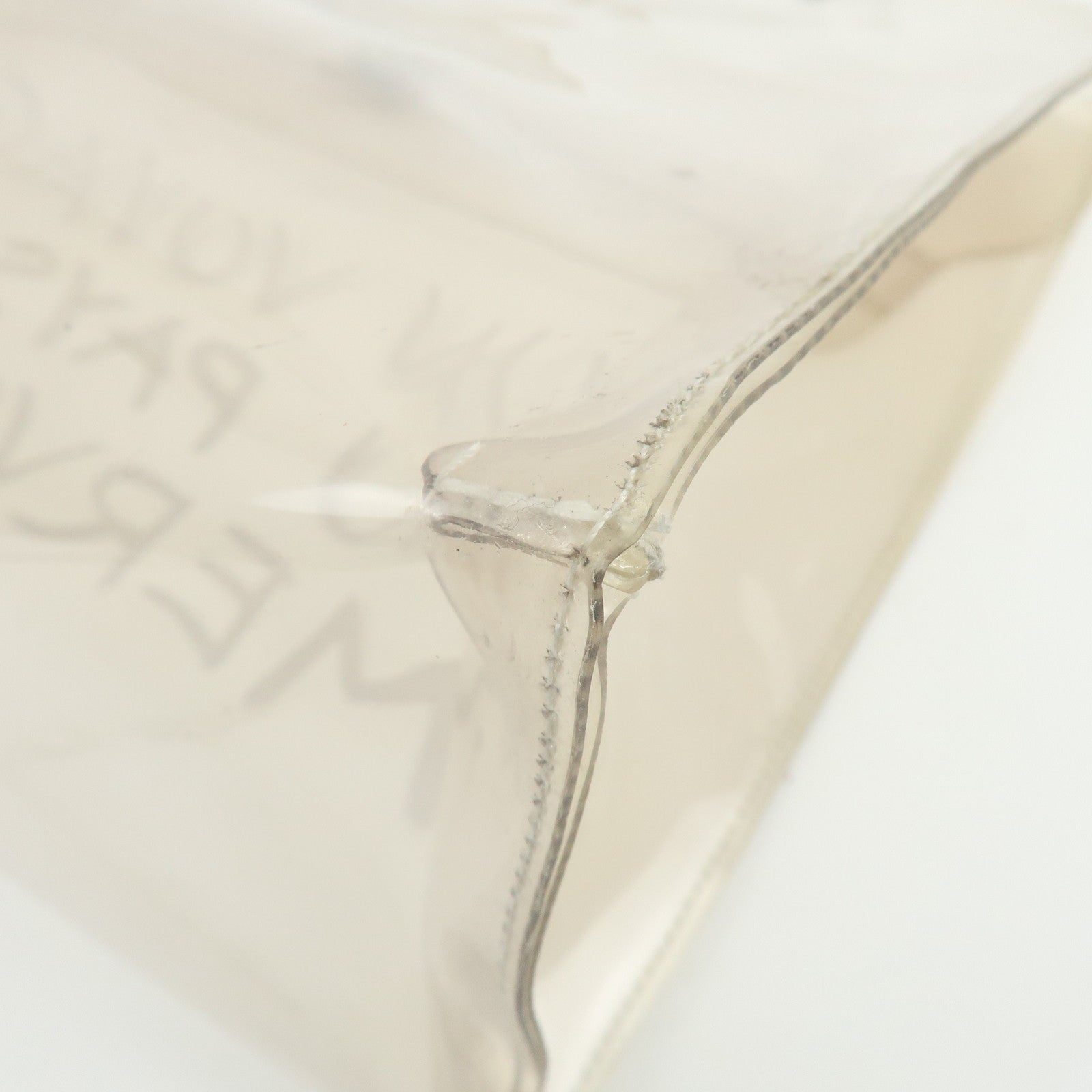 HERMES Kelly Vinyl Hand Bag Clear Transparent