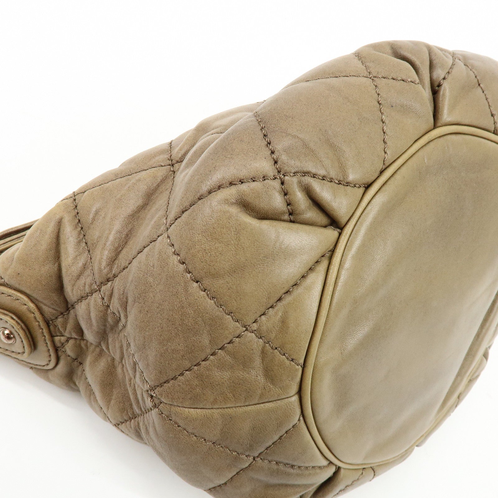 CHANEL Wild Stitch Lamb Skin Shoulder Bag Brown