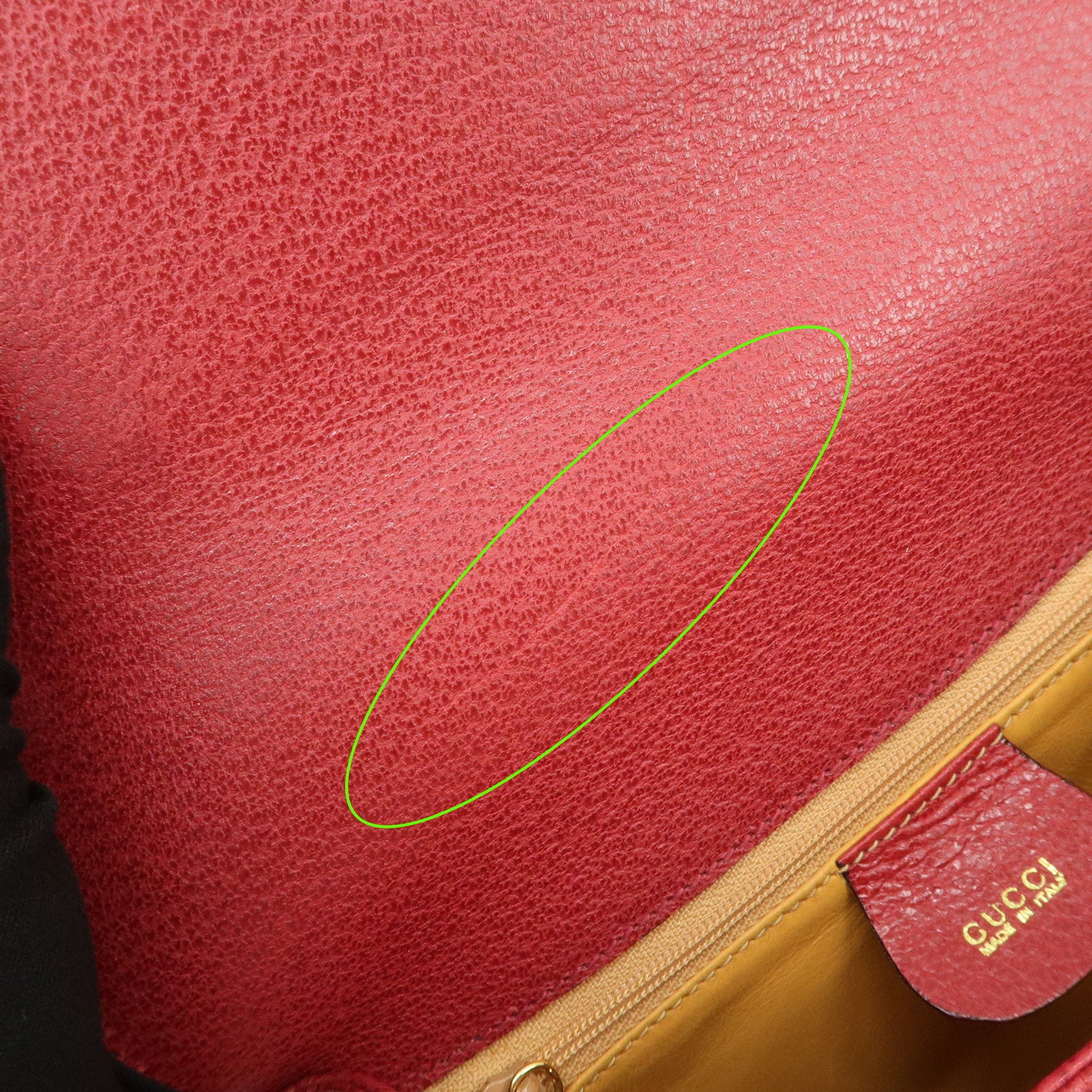 GUCCI Bamboo Leather Shoulder Bag Crossbody Bag Red 001・113・1622
