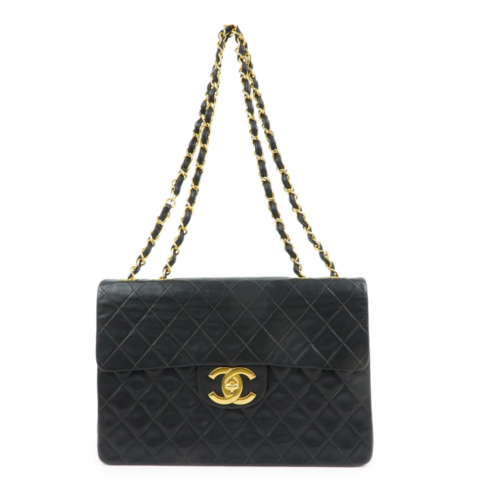 CHANEL Matelasse COCO Mark Chain Lamb Skin Shoulder Bag A01094