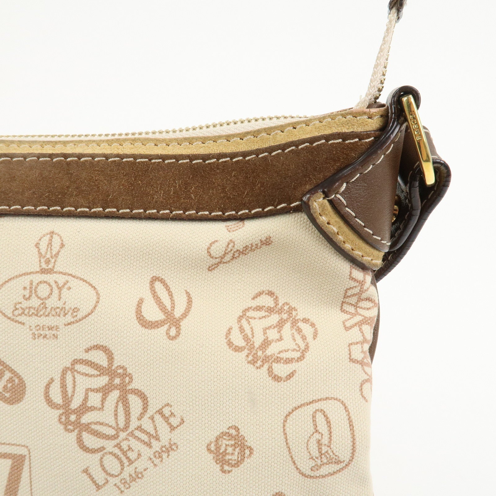 LOEWE Anagram Canvas Suede Leather Shoulder Bag 160th Anniversary