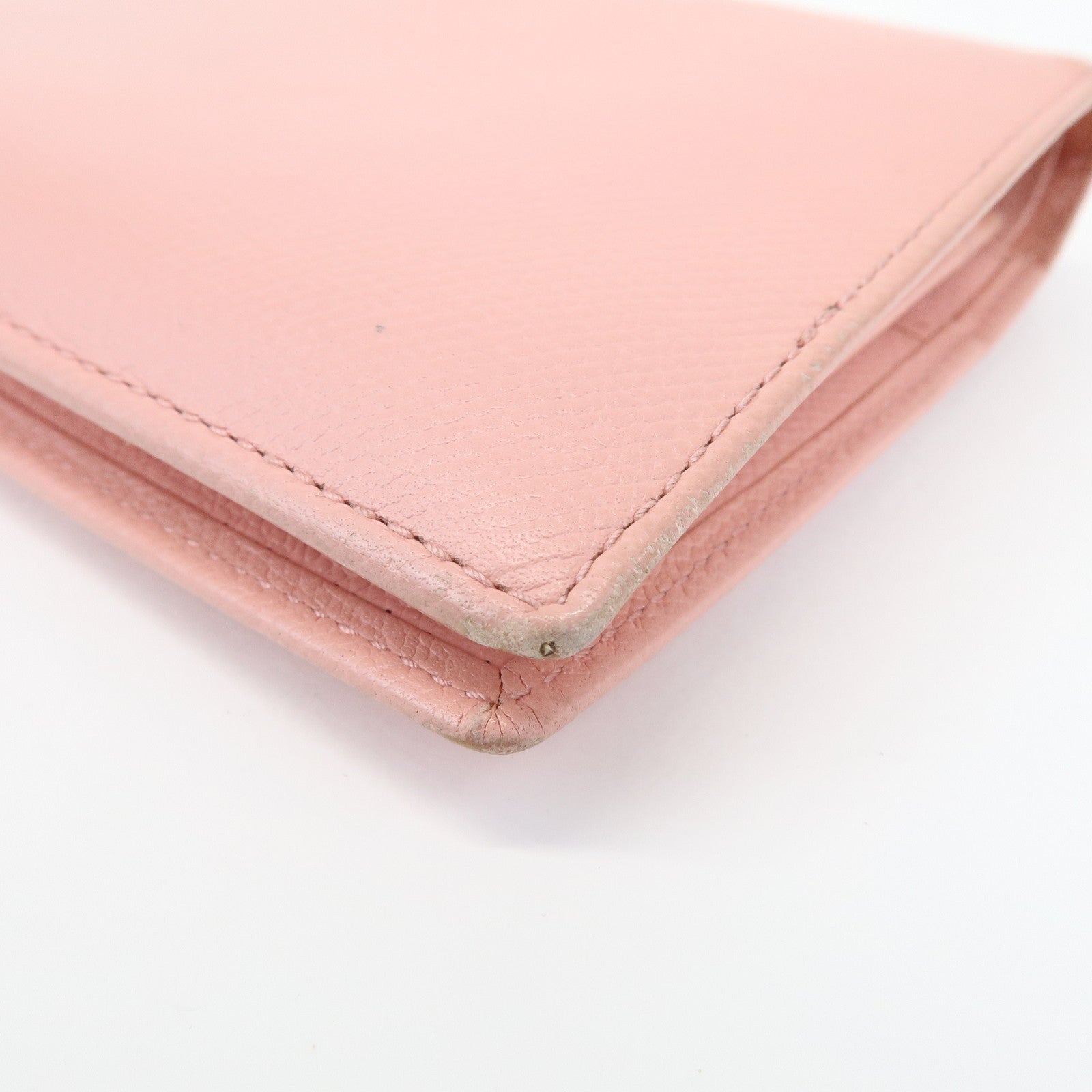 CHANEL COCO Mark Leather Bi-fold Long Wallet Pink