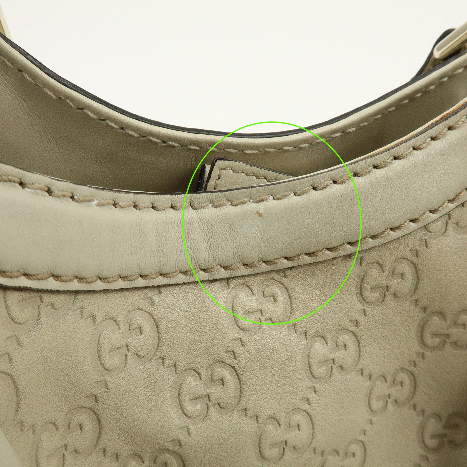 GUCCI Sukey Guccissima Leather Tote Bag Hand Bag White 211944