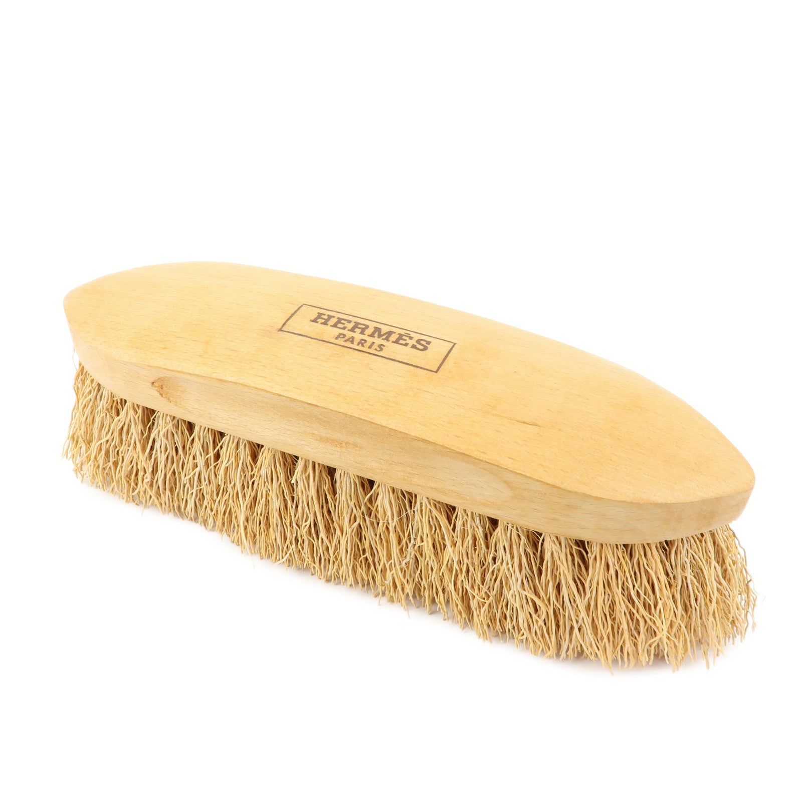 HERMES Logo Wood Horse Brush Grooming Brush Natural