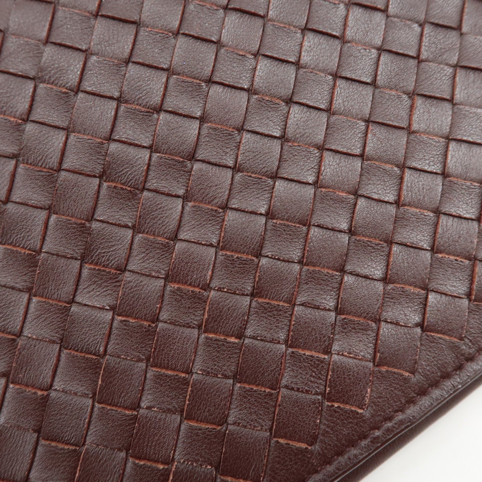 BOTTEGA VENETA Intrecciato Leather Chain Wallet Brown
