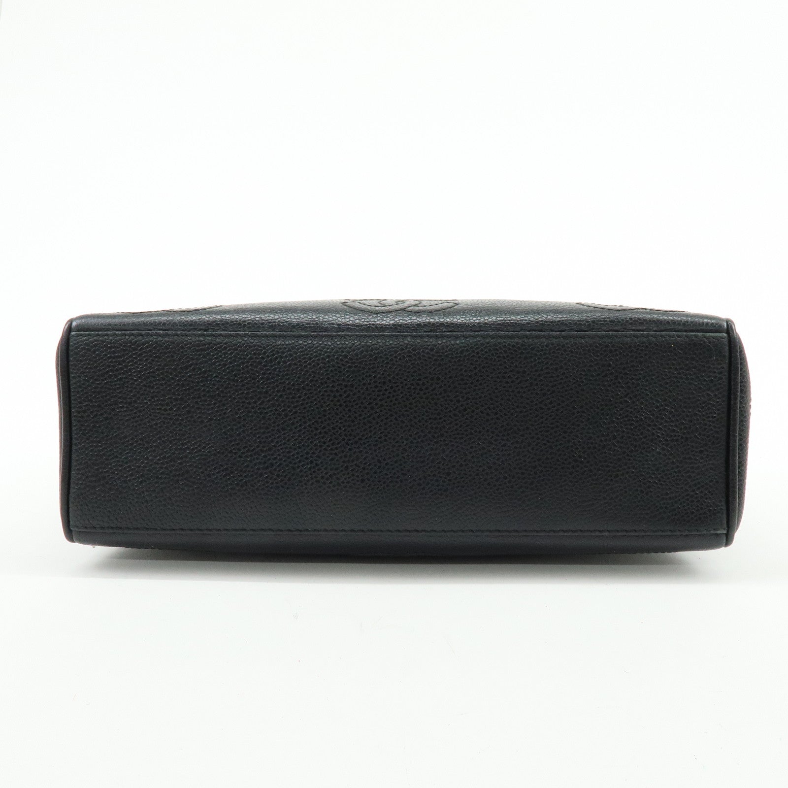 CHANEL Triple COCO Mark Caviarskin Chain Shoulder Bag Black