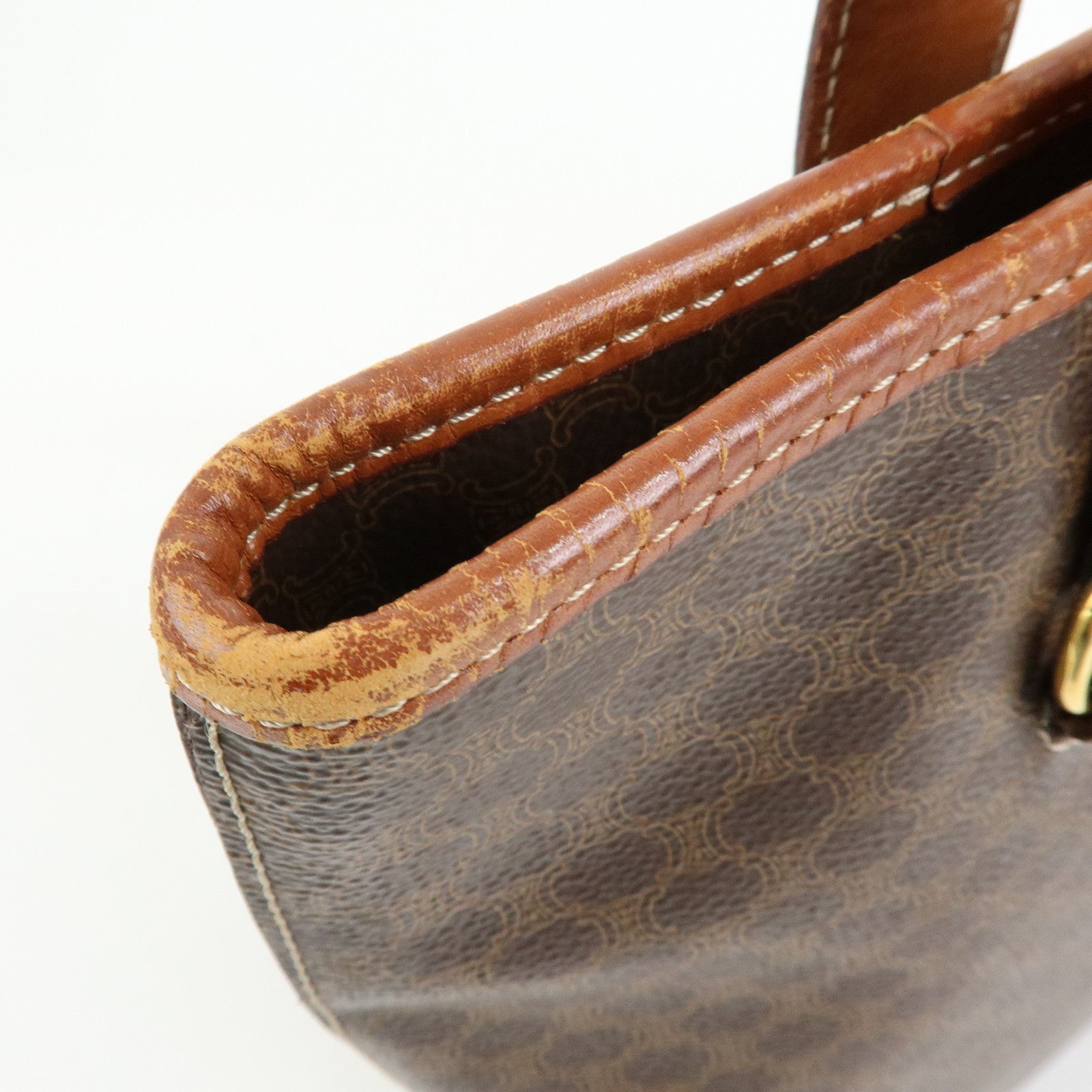 CELINE Macadam PVC Leather Tote Bag Shoulder Bag Brown