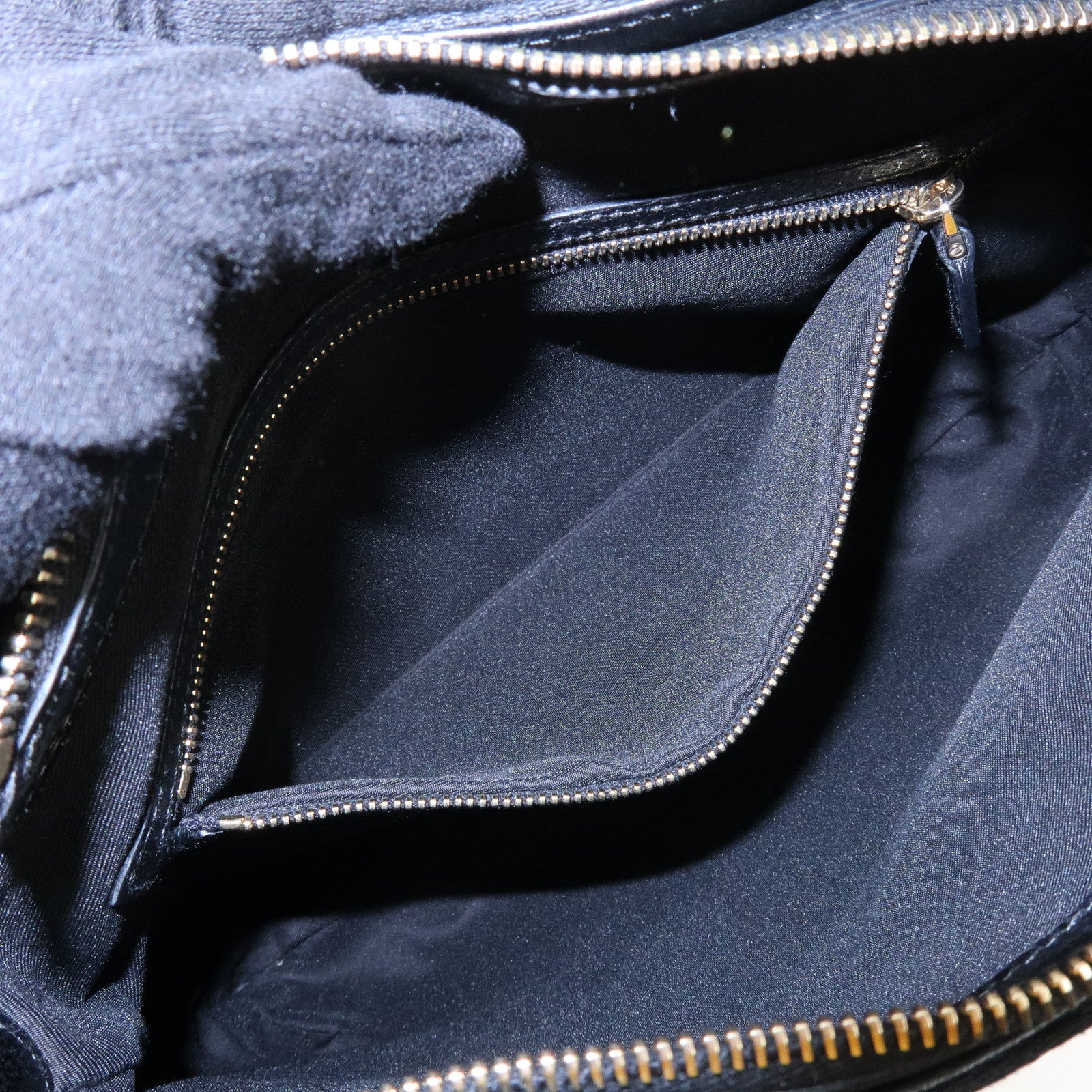 GUCCI Horsebit GG Canvas Leather Shoulder Bag Black 145826