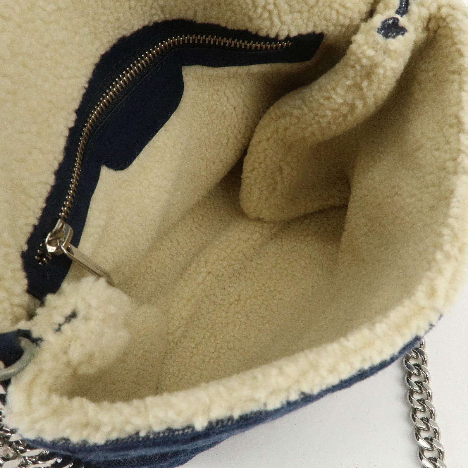 STELLA MCCARTNEY Denim Fur Falabella Shoulder Bag Crossbody Bag