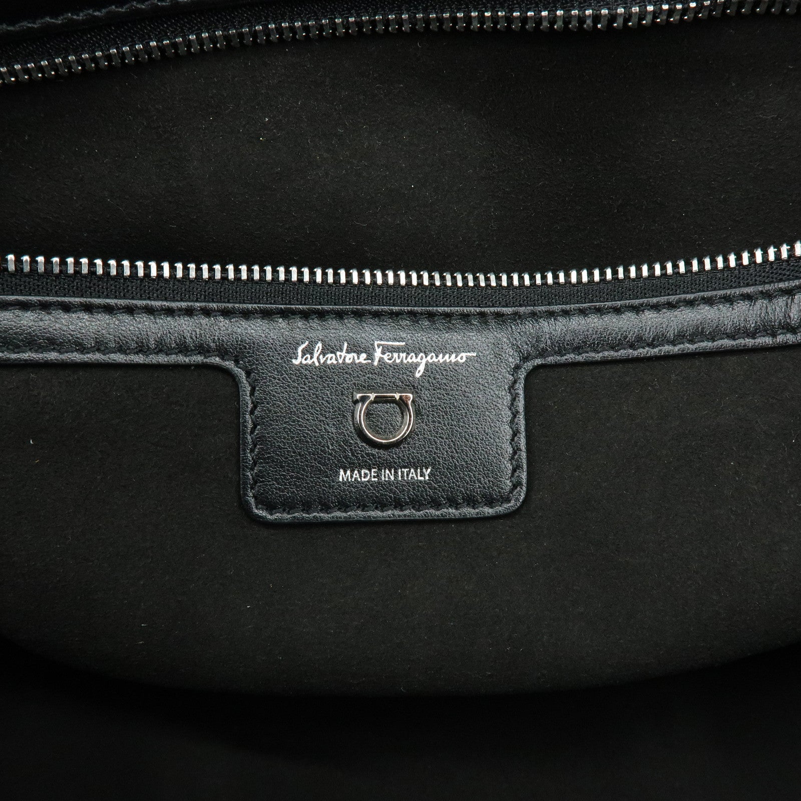 Ferragamo Gancini Leather Tote Bag Shoulder Bag Flower Print