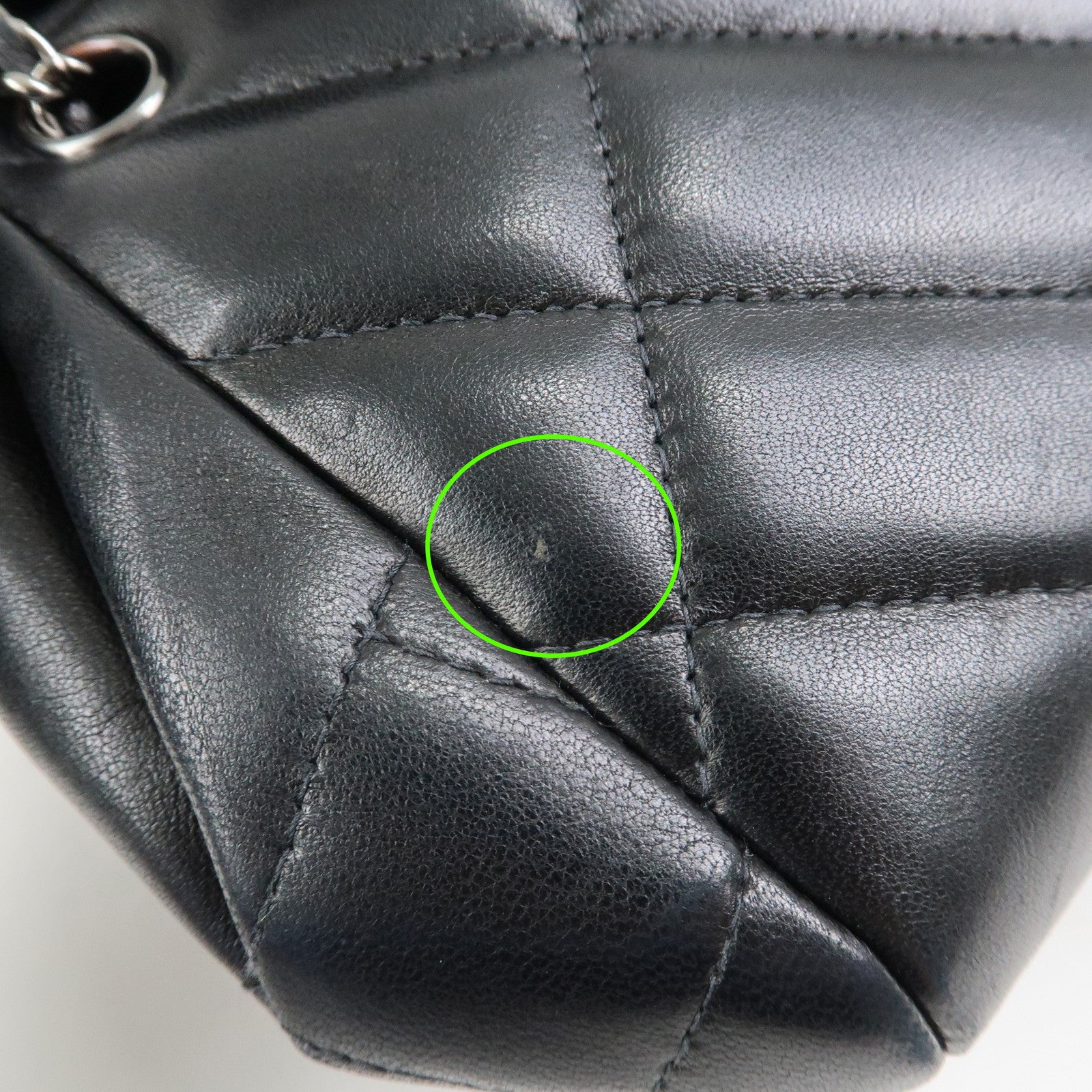 CHANEL COCO Mark Lamb Skin Chain Shoulder Bag Hand Bag Black