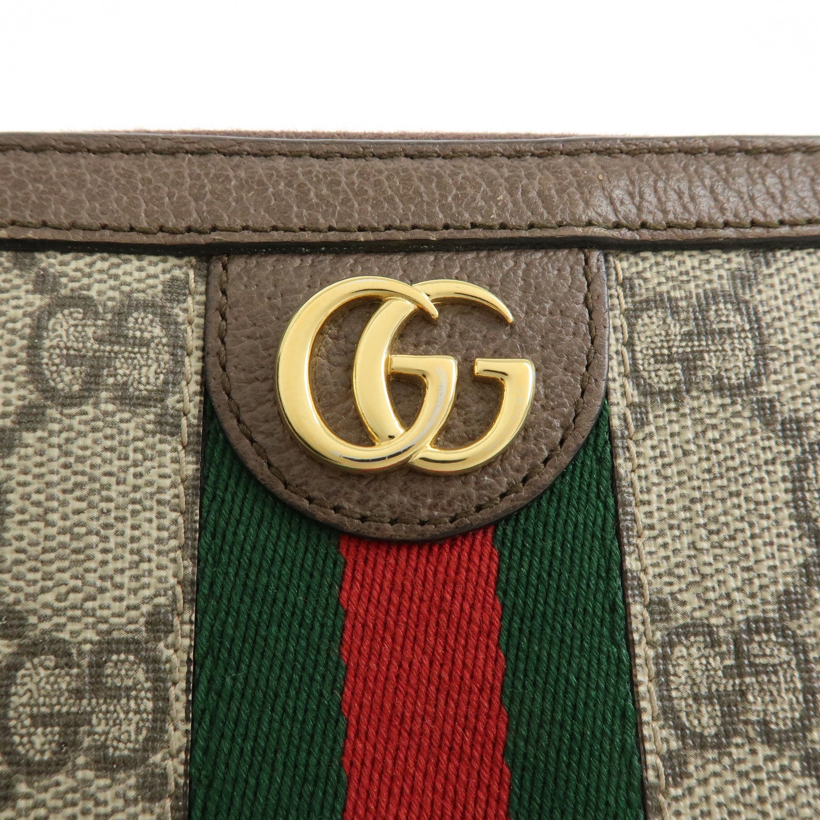 GUCCI Ophidia Sherry GG Supreme Leather Round Zippy Wallet 523154