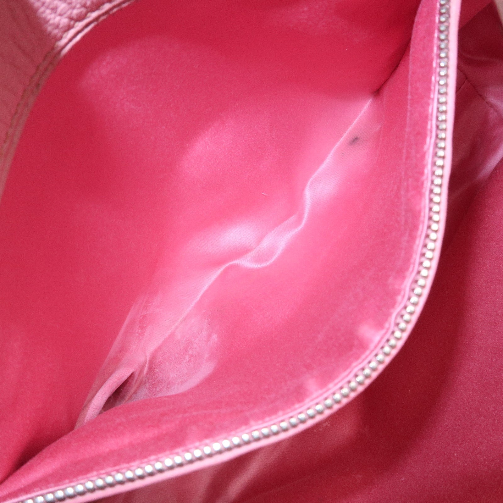 MIU MIU Logo Madras Leather Hand Bag Tote Bag Pink