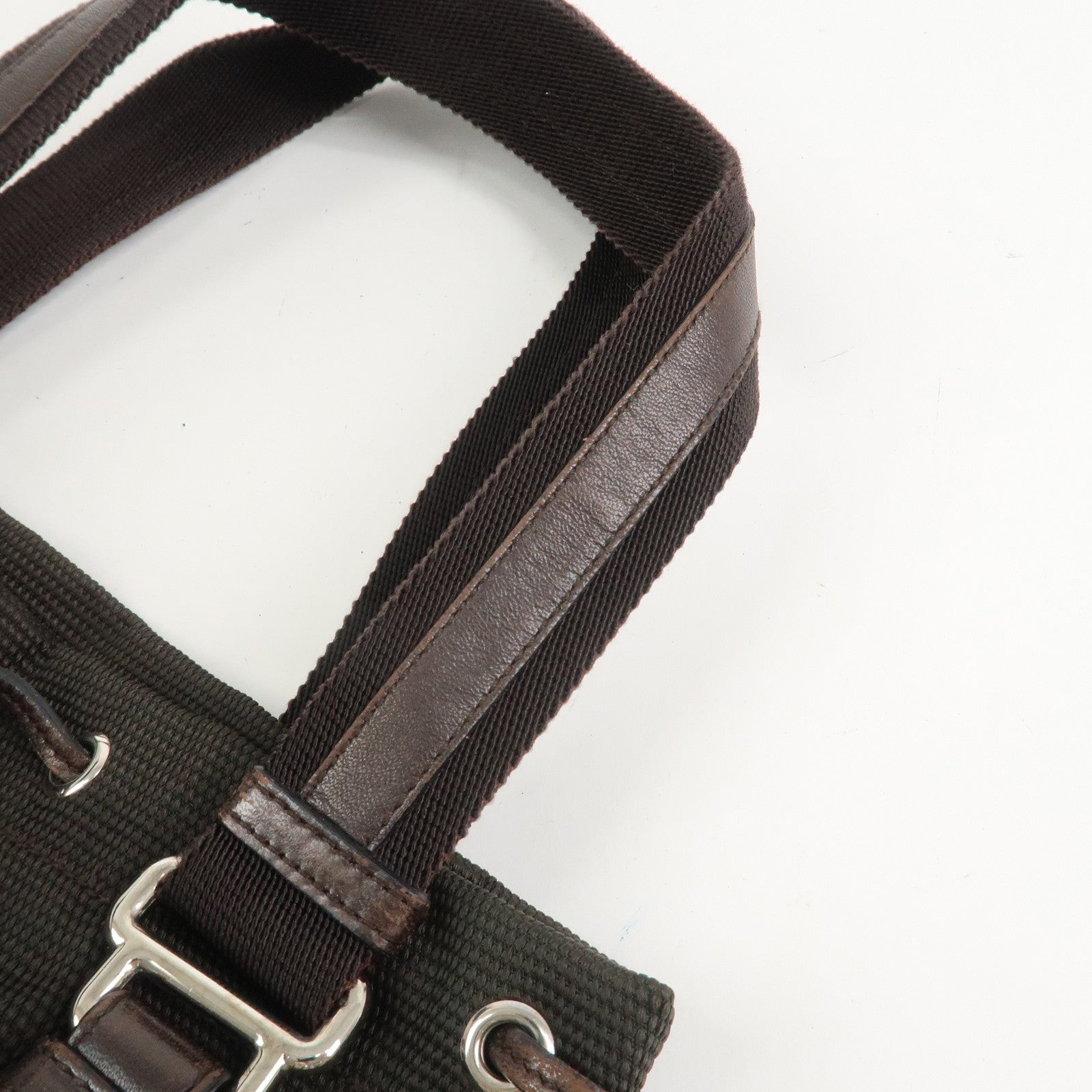 SAINT LAURENT PARIS Kahala Nylon Leather Tote Bag Brown 123435