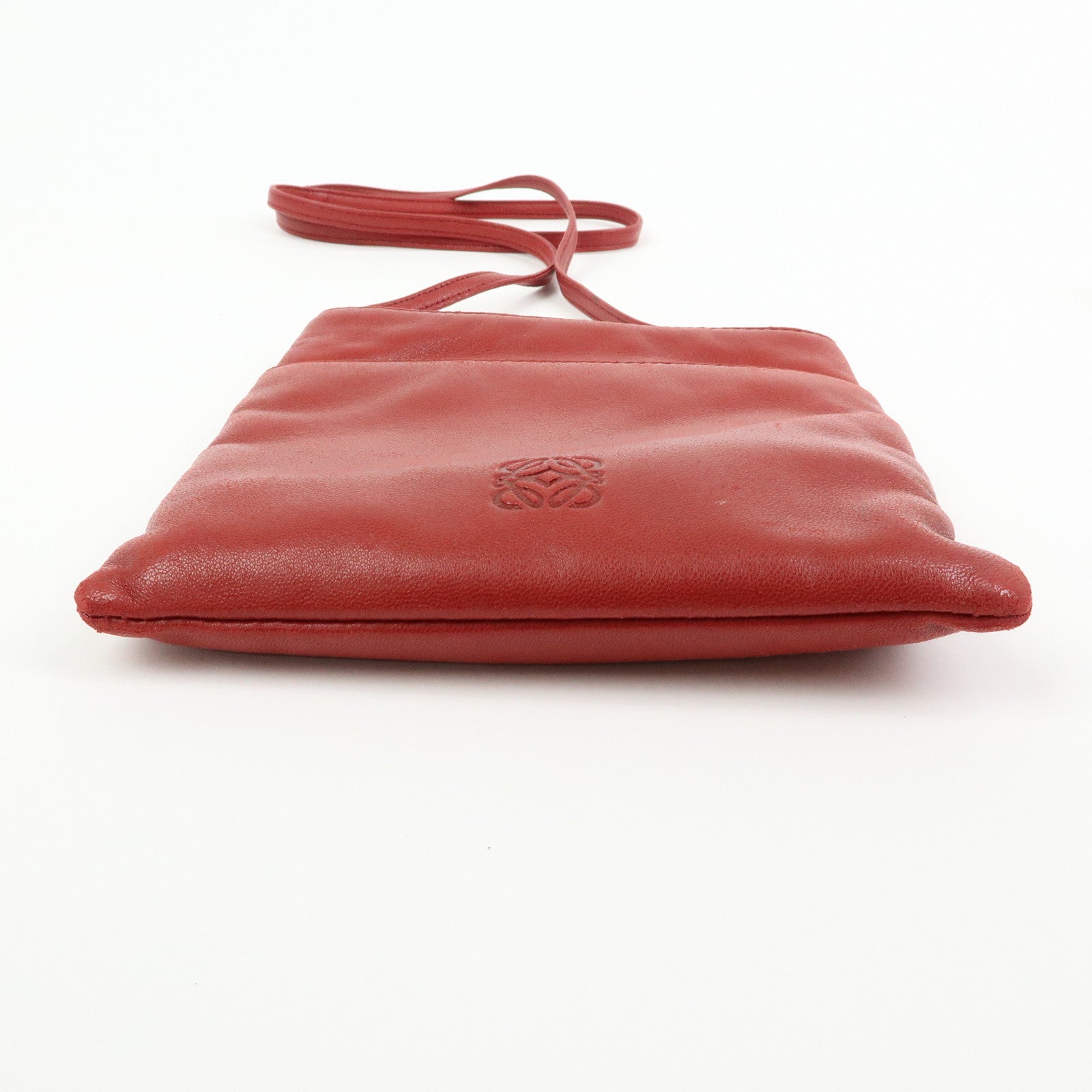 LOEWE Anagram Nappa Leather Shoulder Bag Crossbody Bag Red