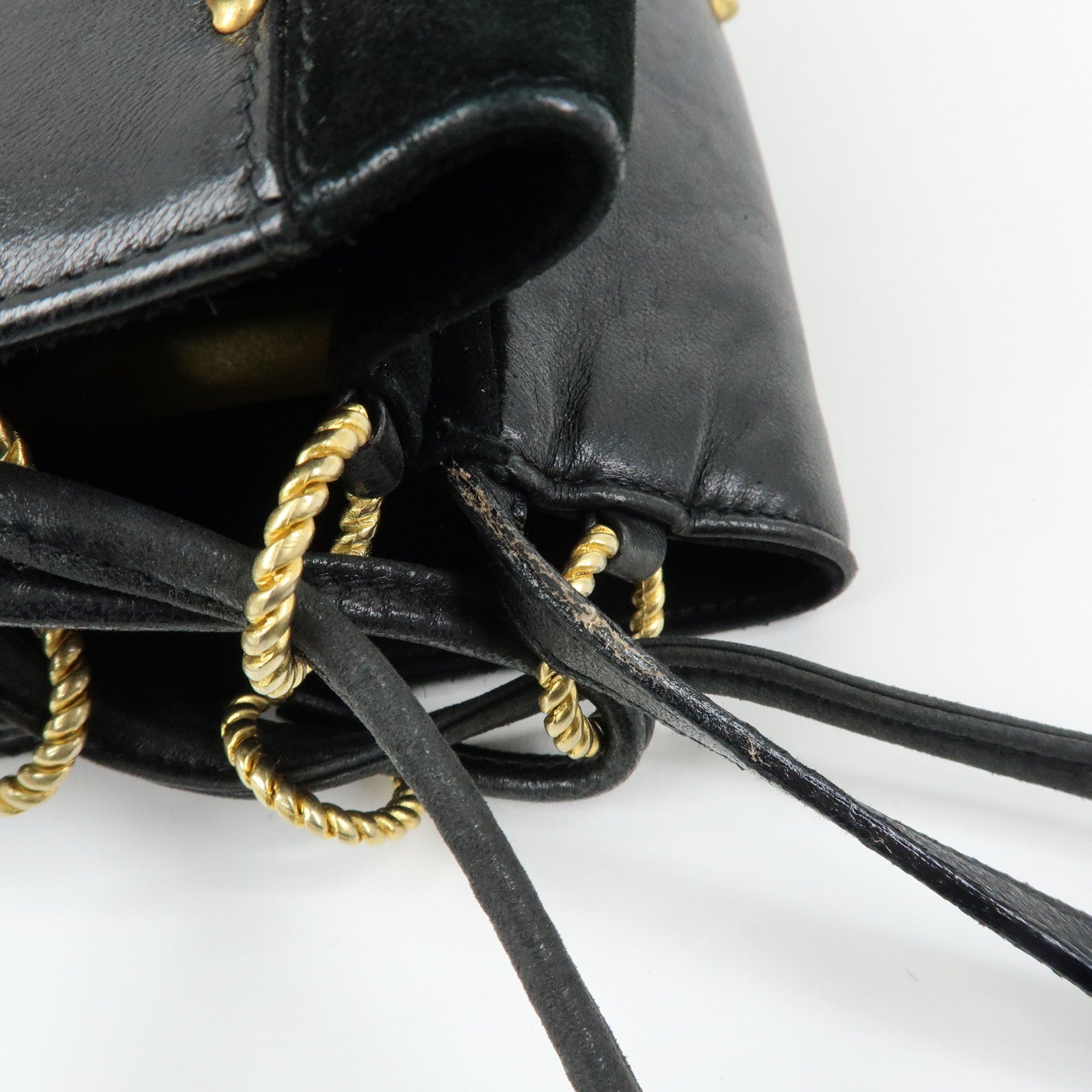 Ferragamo Leather Suede Shoulder Bag Crossbody Bag Black
