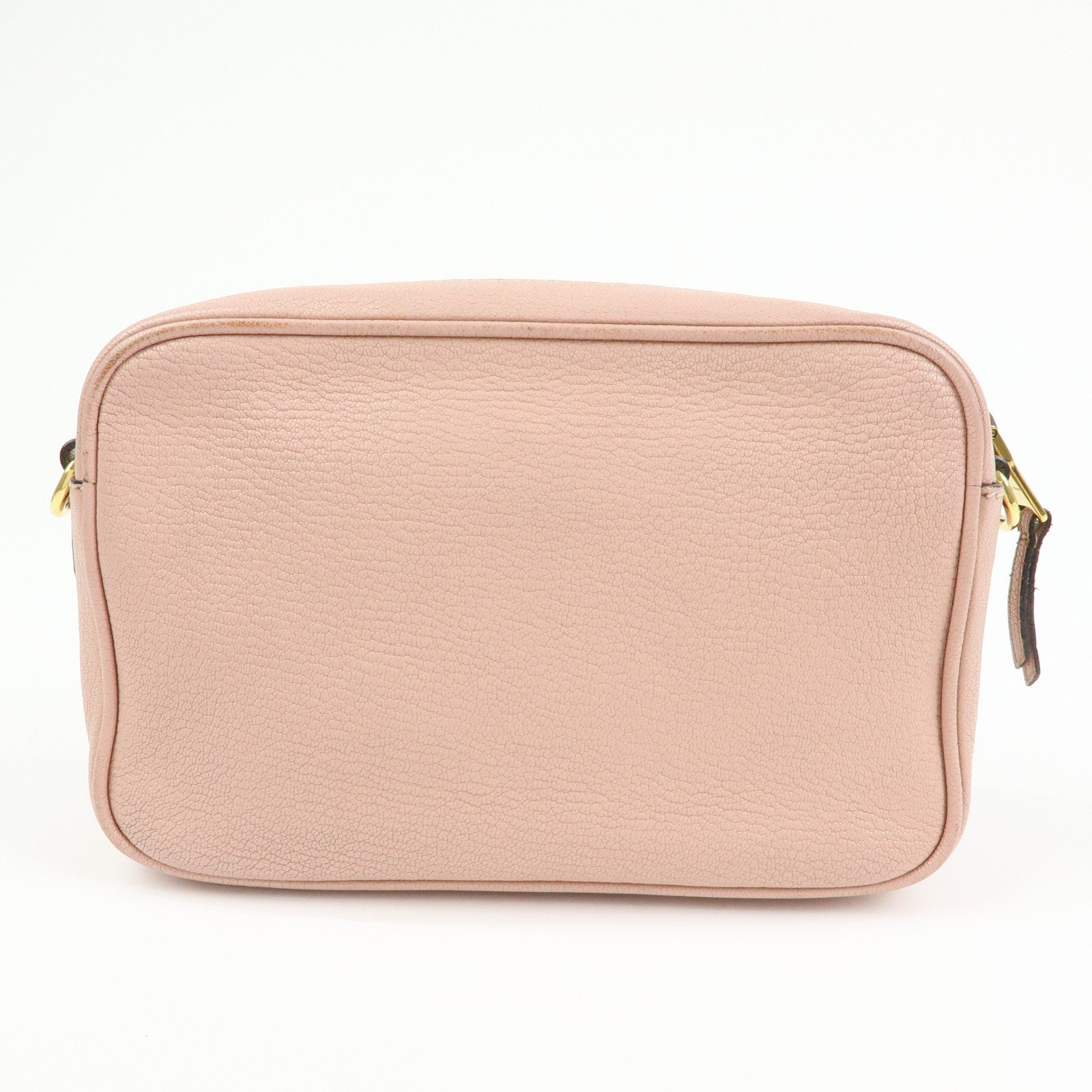 MIU MIU Leather Ribbon Shoulder Bag Crossbody Pink