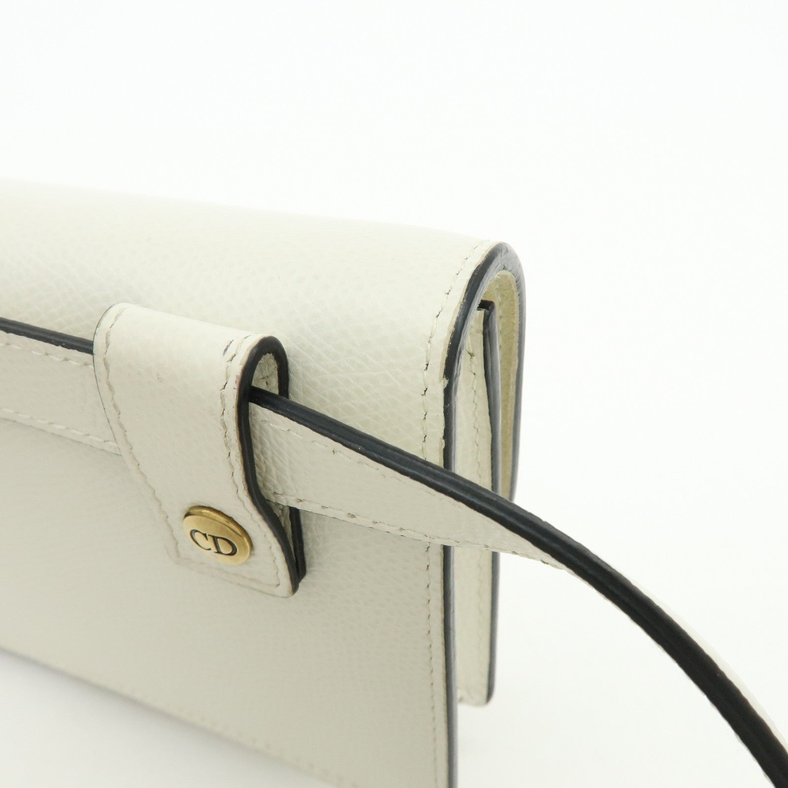 Christian Dior Saddle Calf Leather Waist Pouch Body Bag White