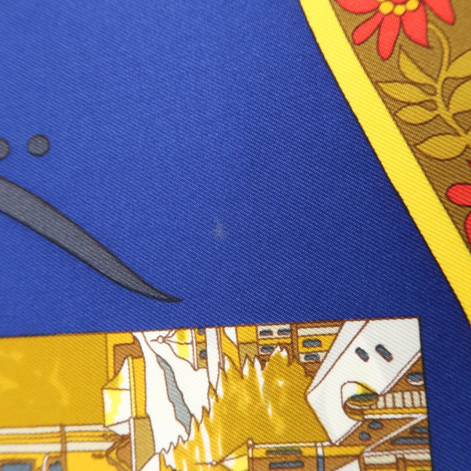 HERMES Carre 90 Silk 100% Scarf IN SALZBURG Blue Gold