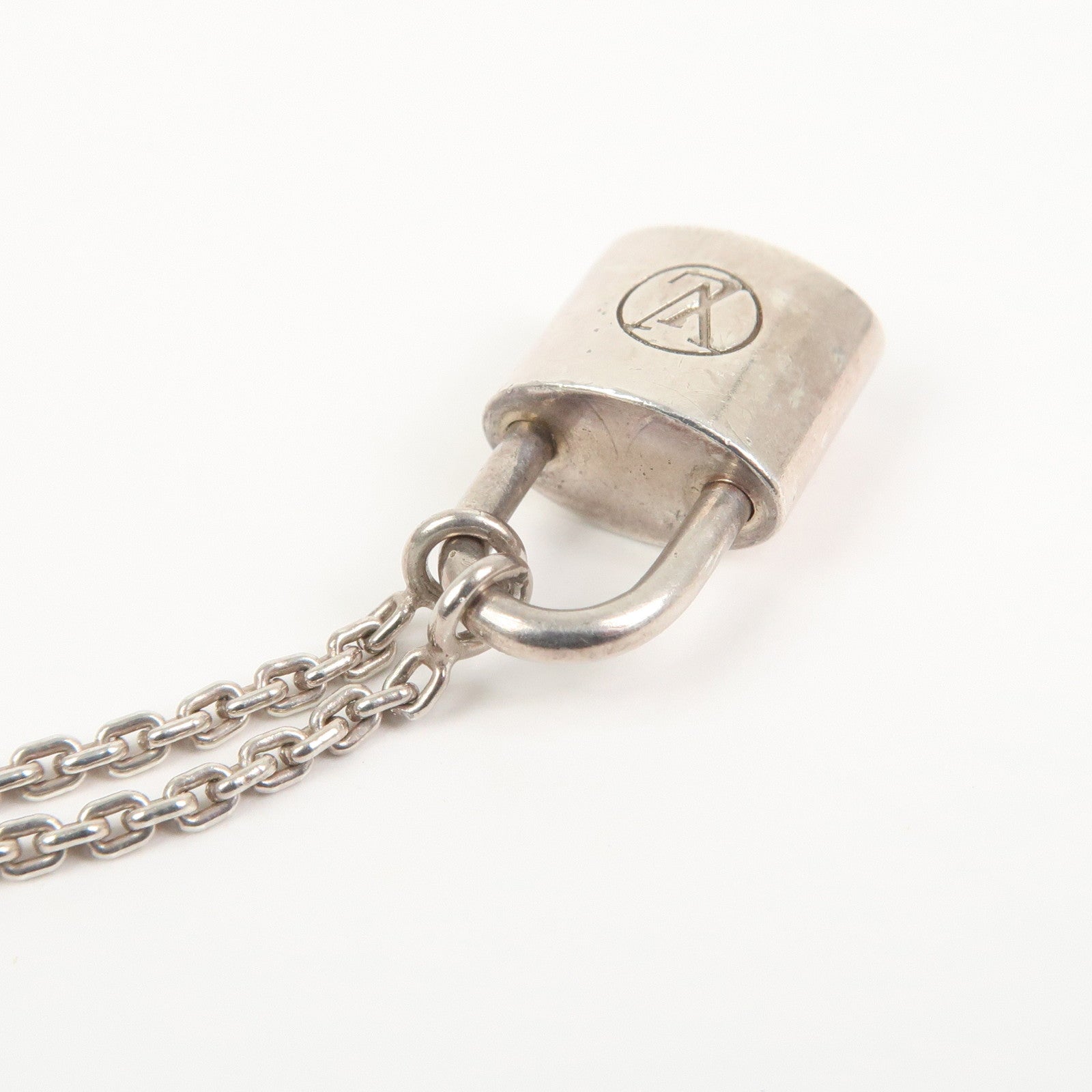 Louis Vuitton Lockit Pendant Necklace SV925 Silver D63534
