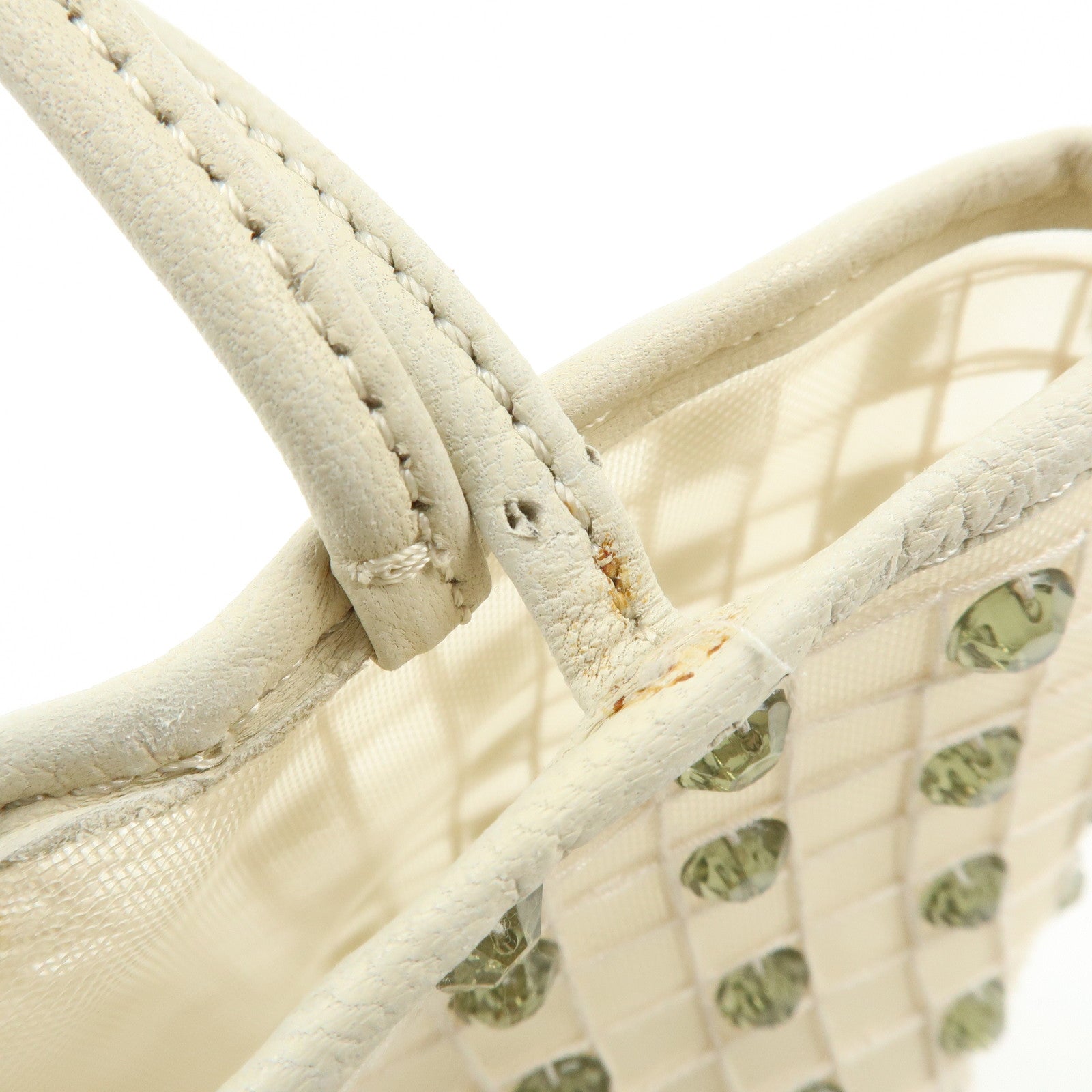 ANTEPRIMA Nylon Leather Set of 2 PVC Wire Bag Mini Tote Bag Ivory