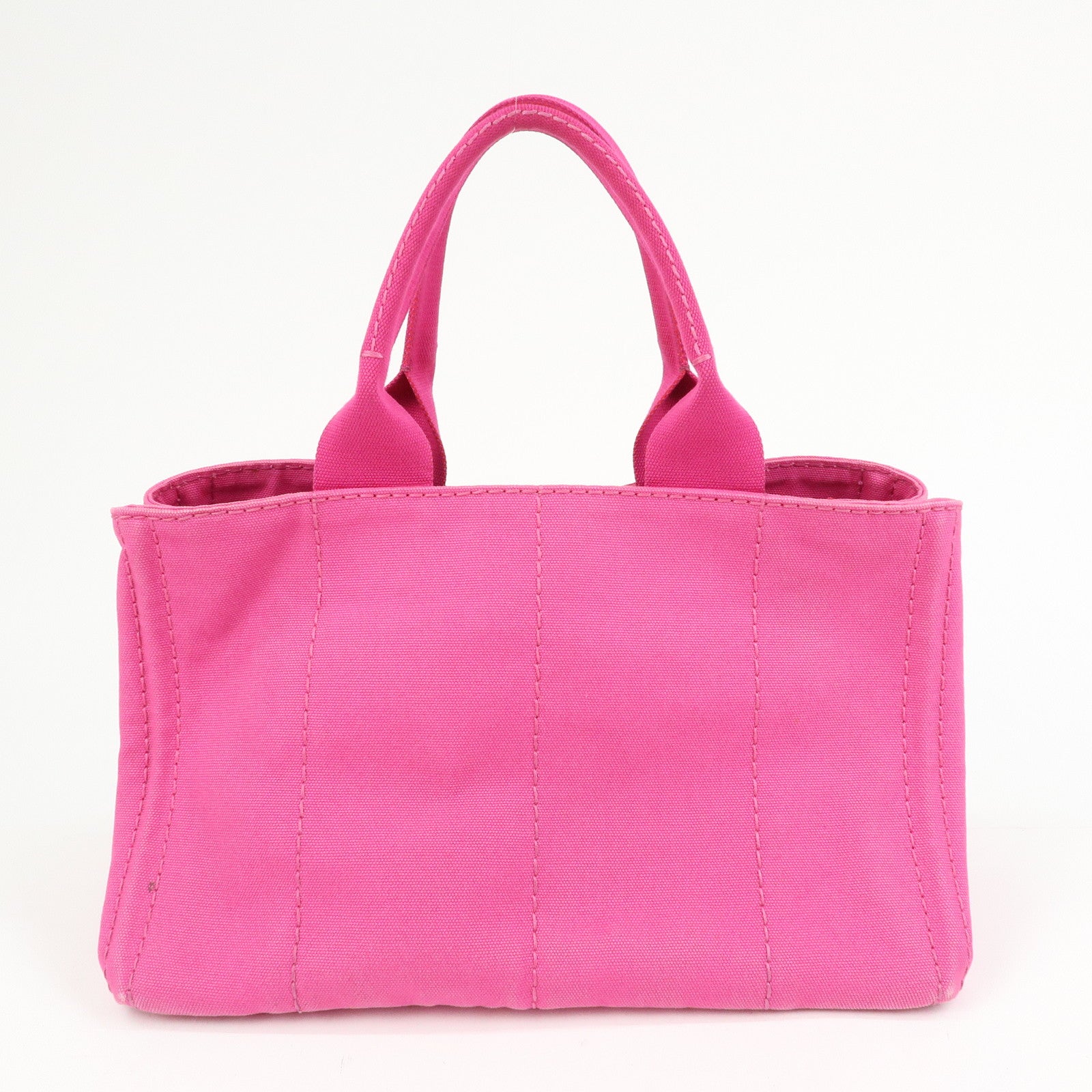 PRADA Triangle Logo Canapa Canvas Hand Bag Tote Bag Pink BN1872