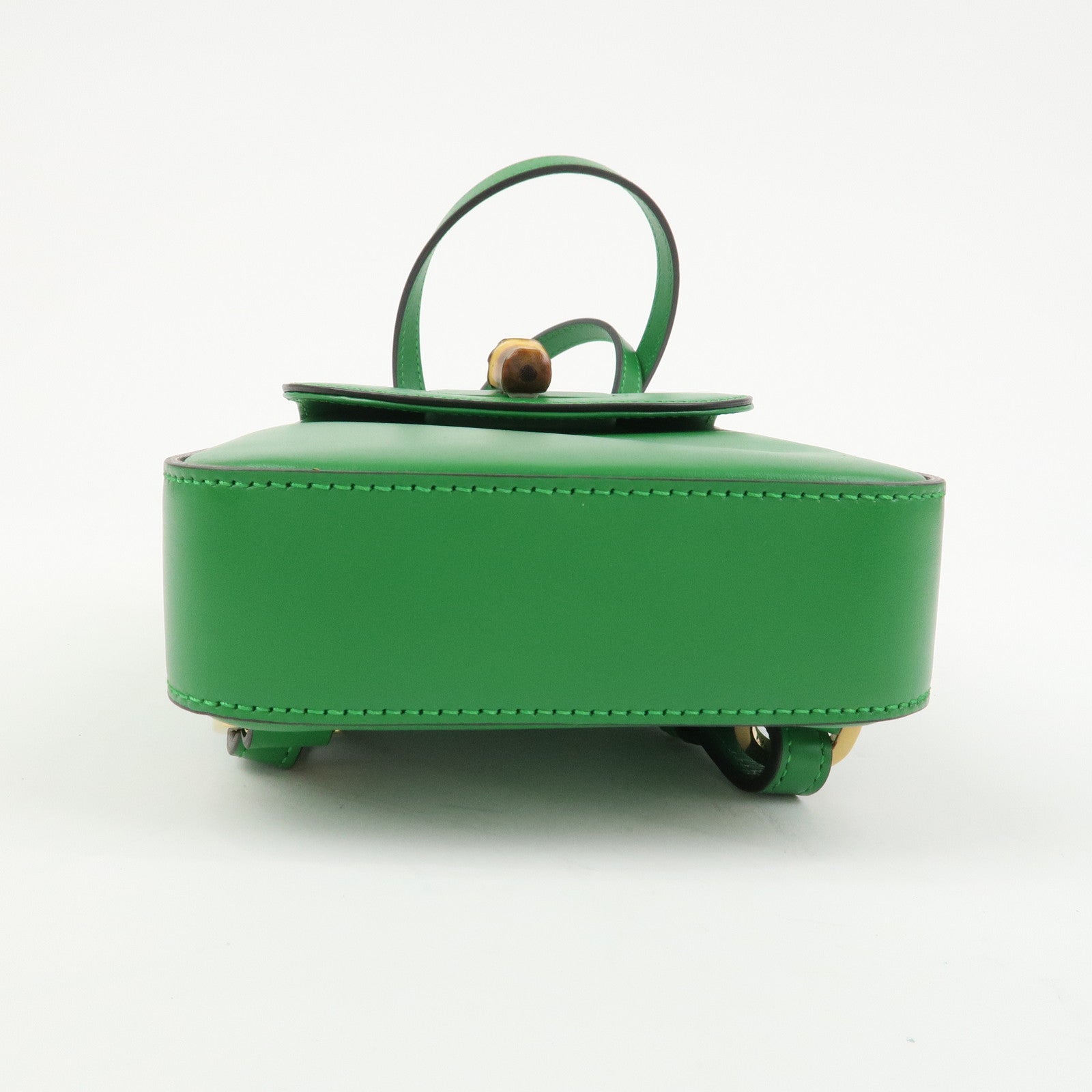 GUCCI Bamboo Leather 2Way Bag Backpack Shoulder Bag Green 702106